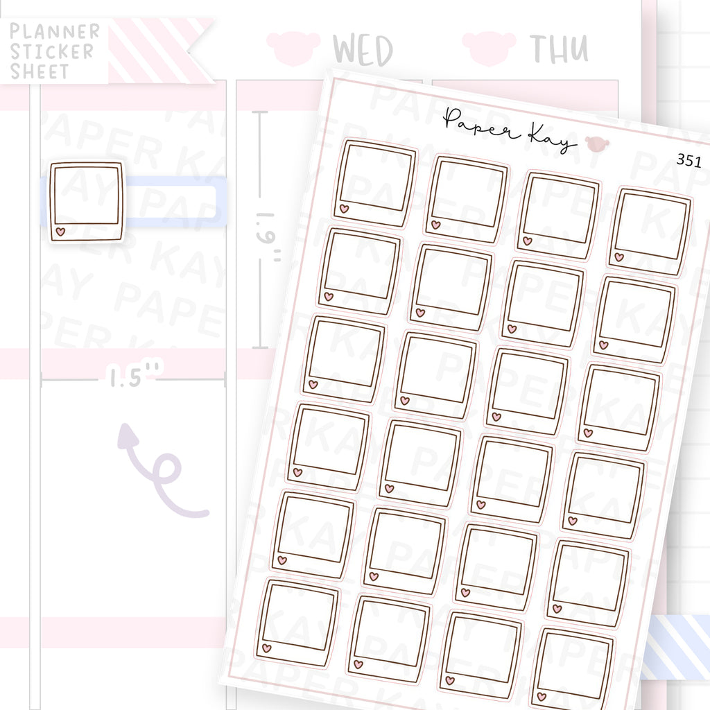 Blank Polaroid Sticker Sheet