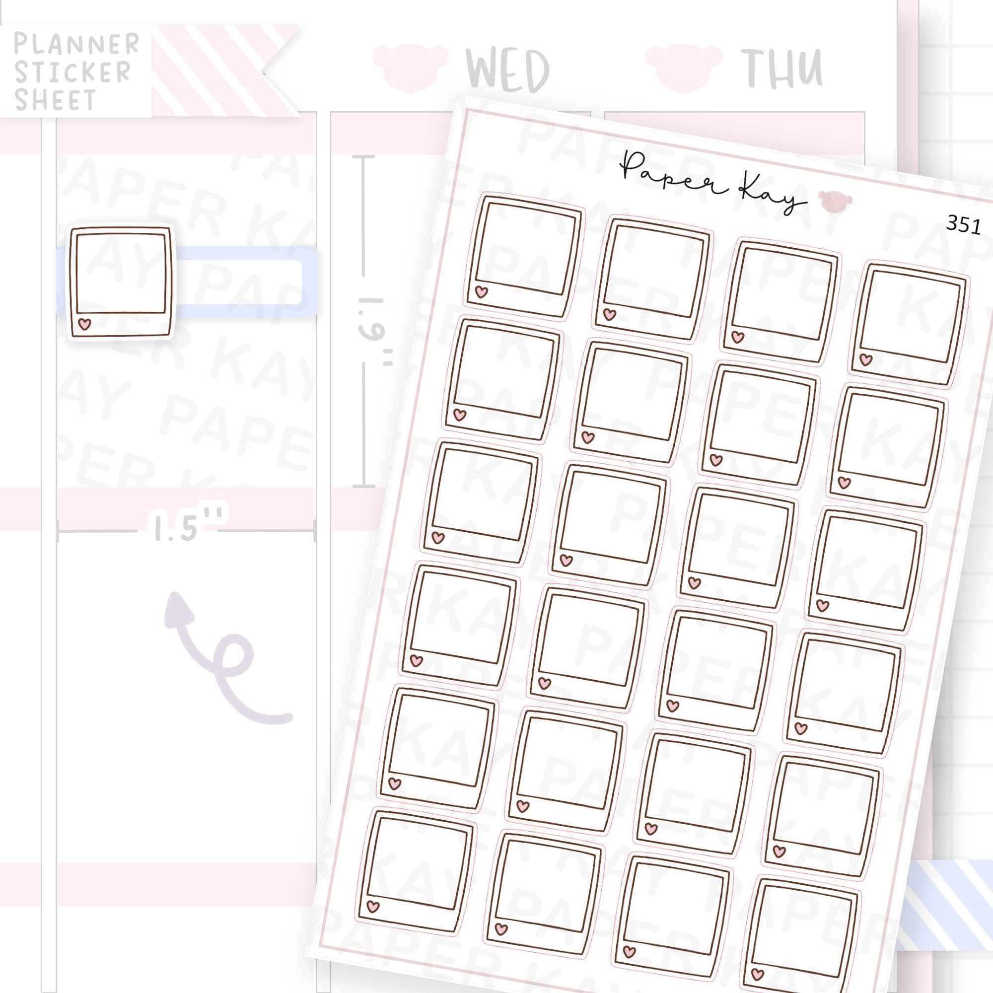 Blank Polaroid Sticker Sheet