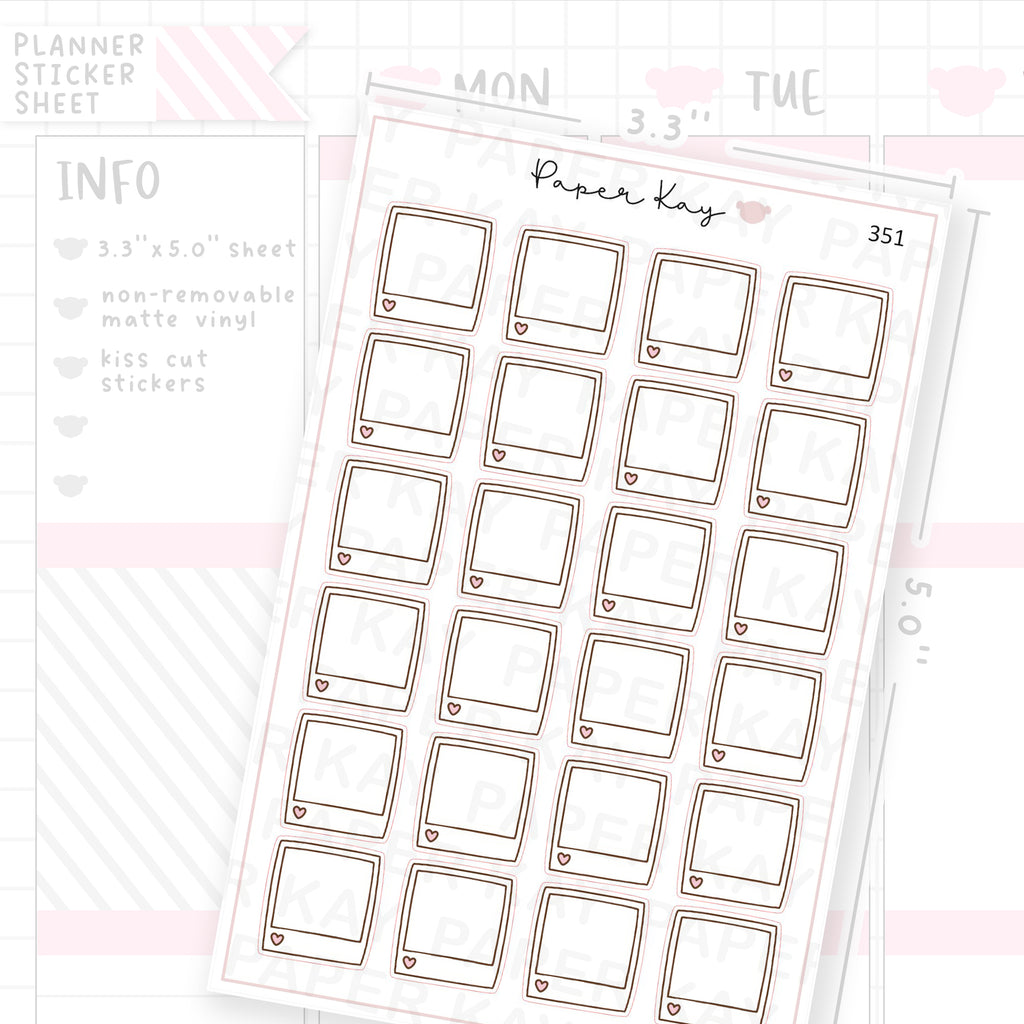 Blank Polaroid Sticker Sheet