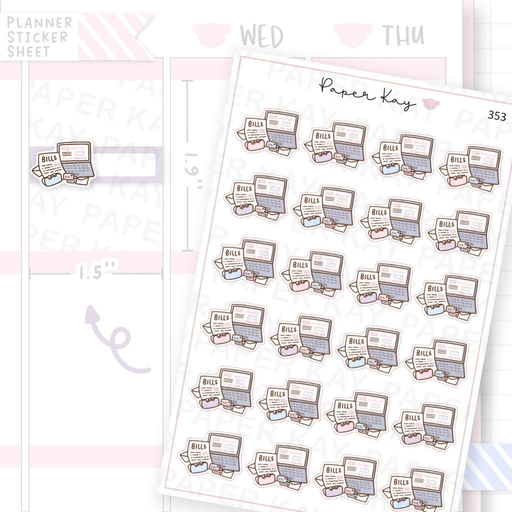 Pay Bills Sticker Sheet