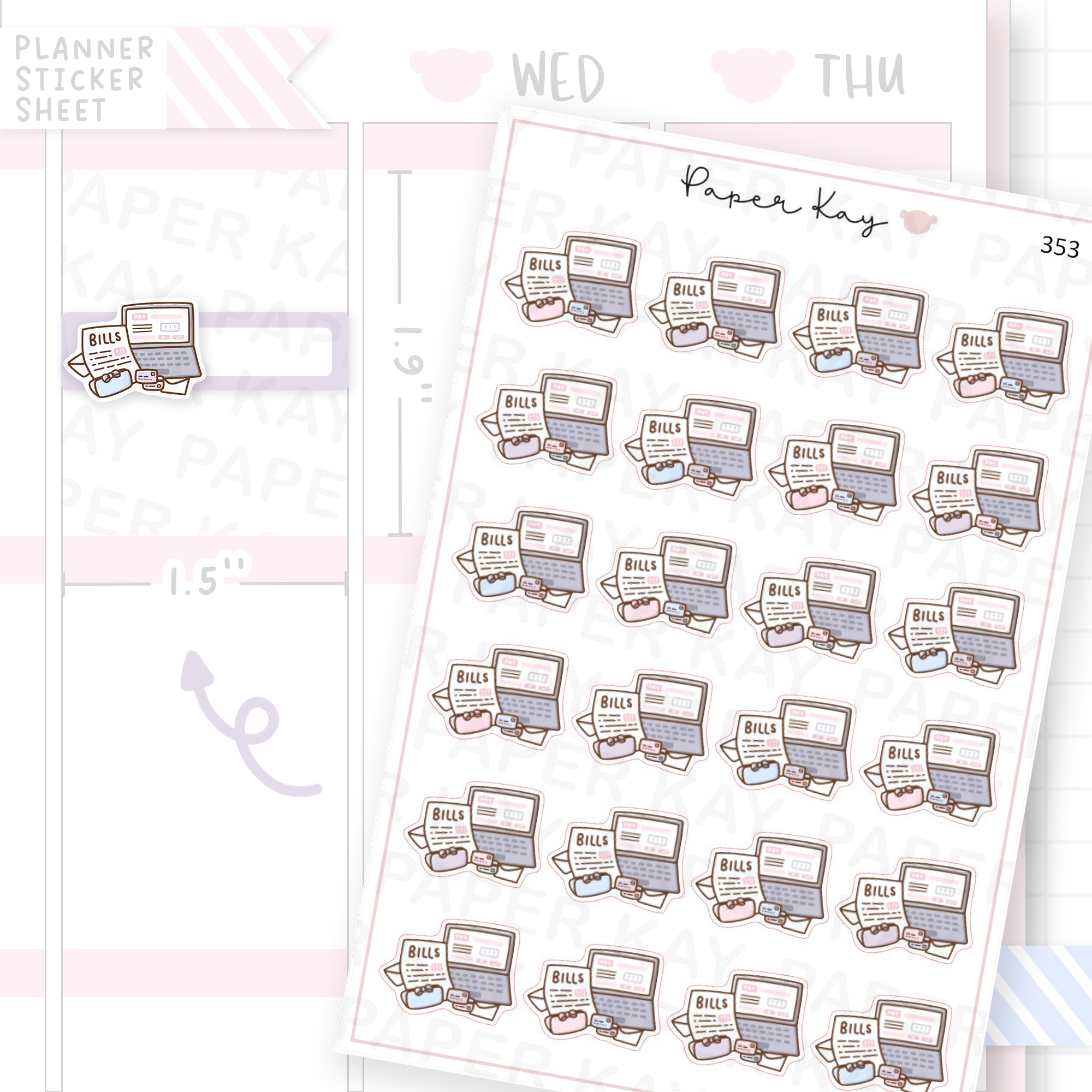 Pay Bills Sticker Sheet