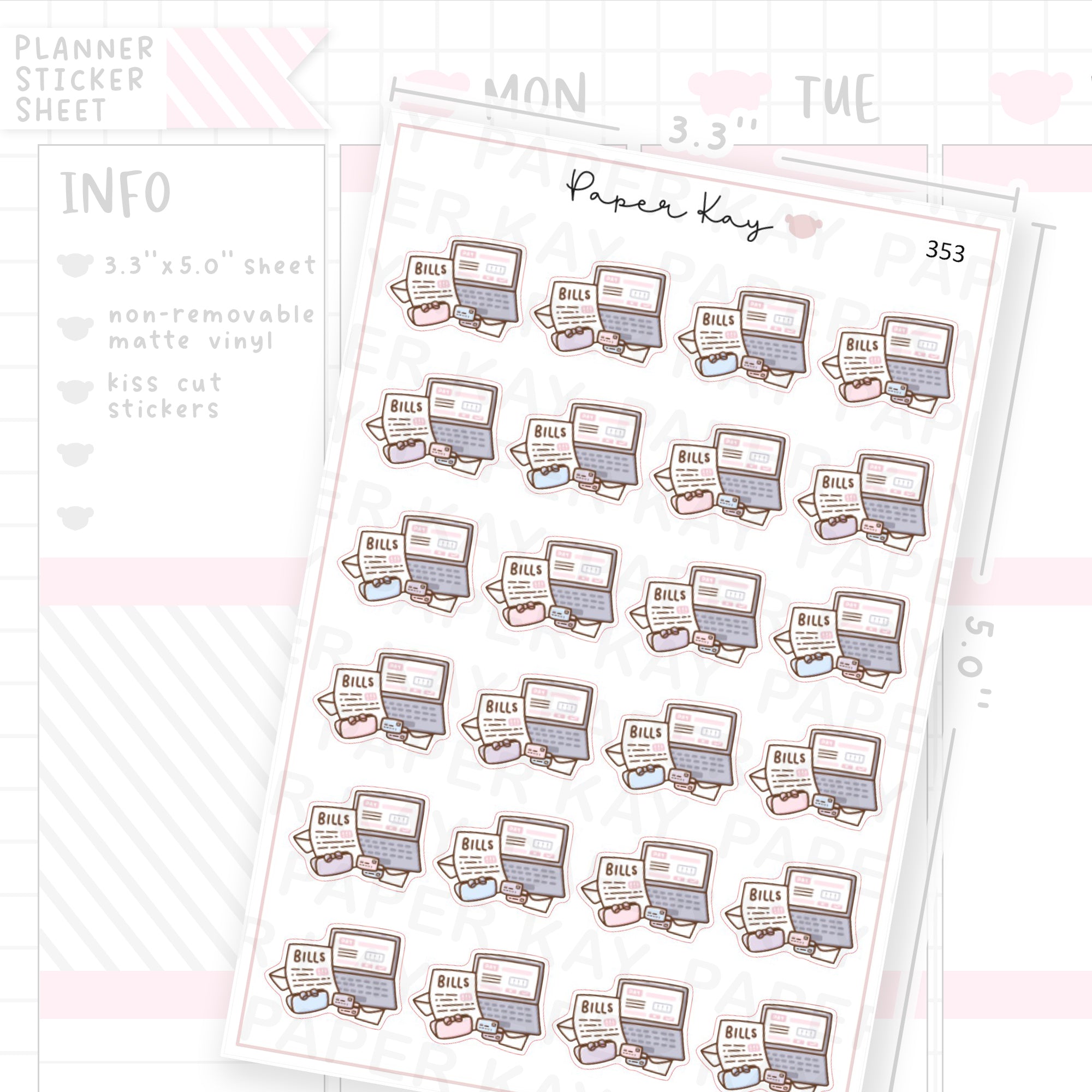Pay Bills Sticker Sheet