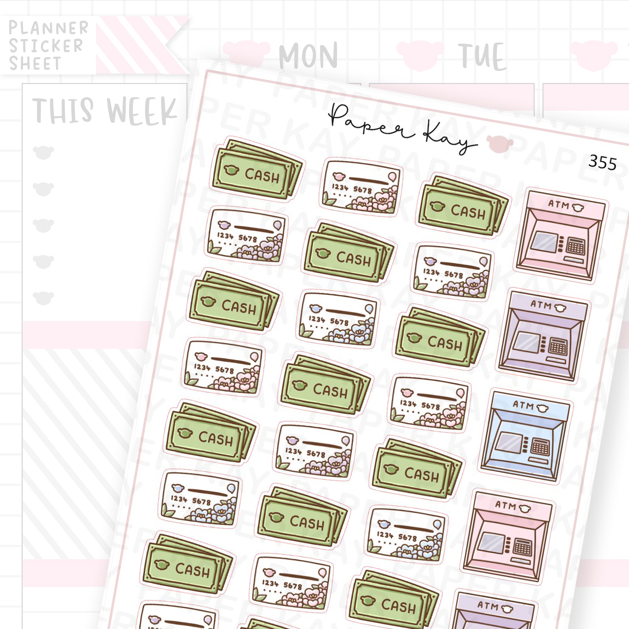 Card/Cash/ATM Sticker Sheet