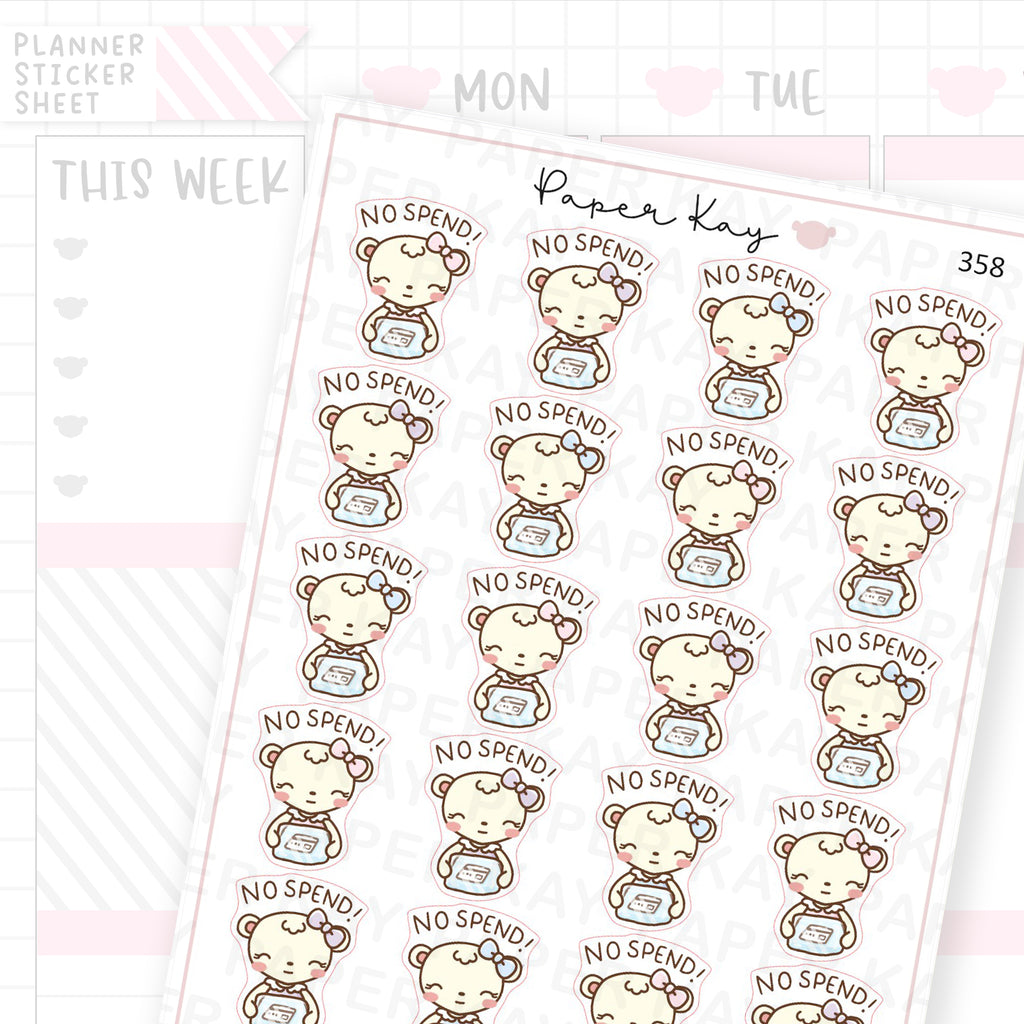 No Spend Sticker Sheet