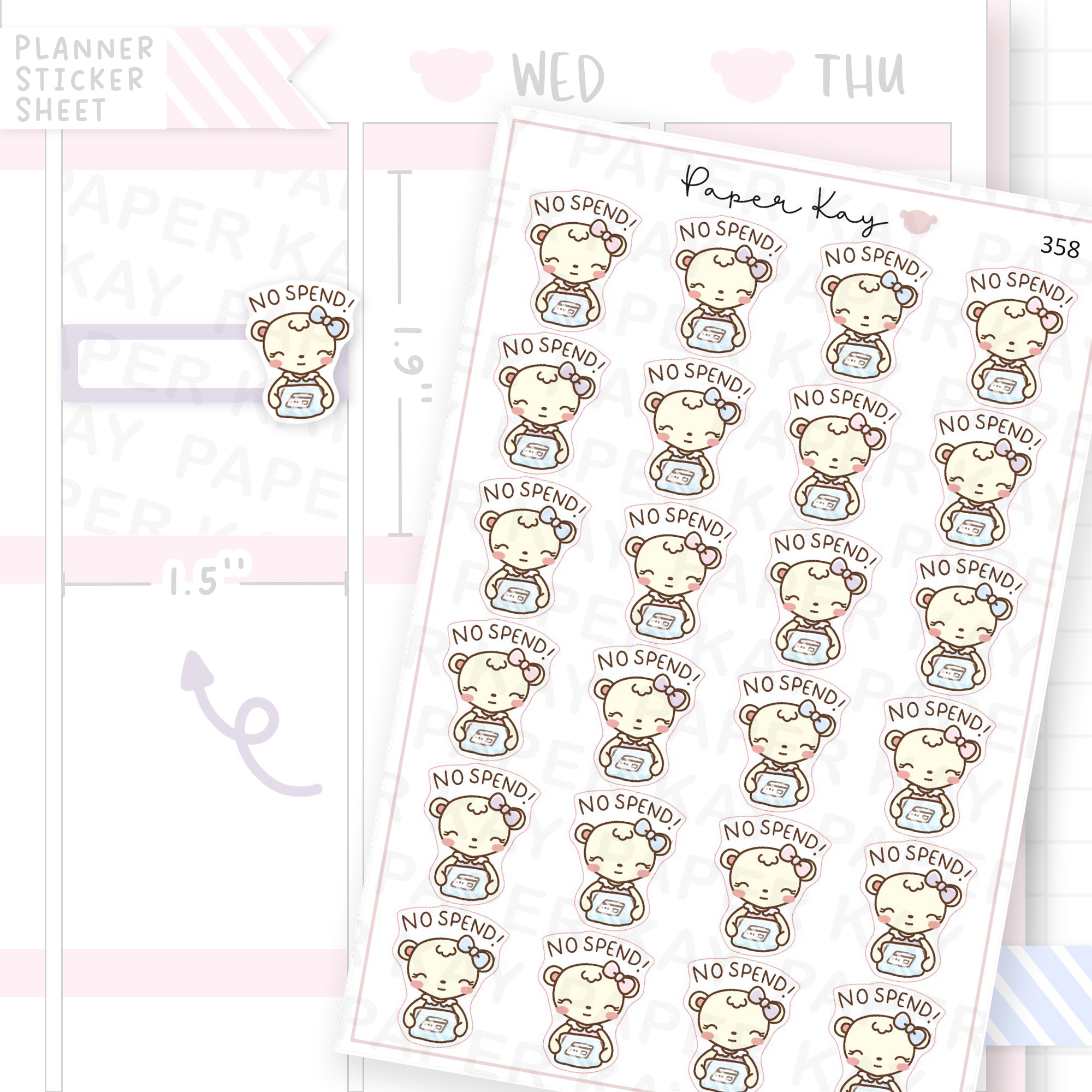 No Spend Sticker Sheet