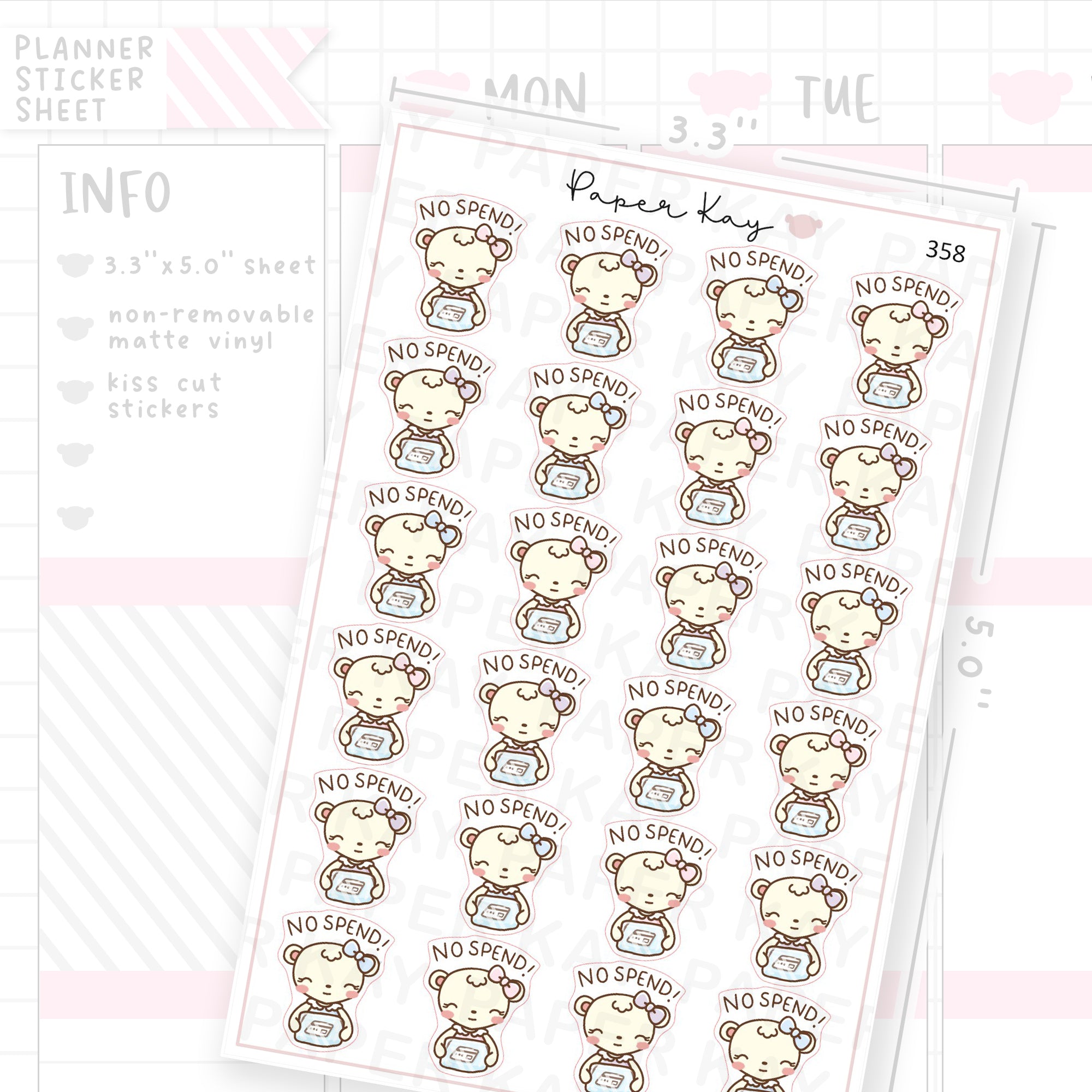 No Spend Sticker Sheet
