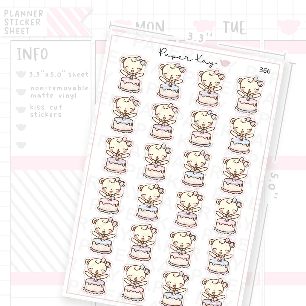 Birthday Cake Sticker Sheet