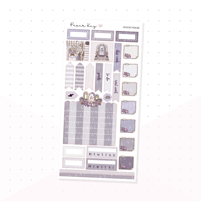 Spooky House Hobonichi Weeks Kit - Planner Stickers