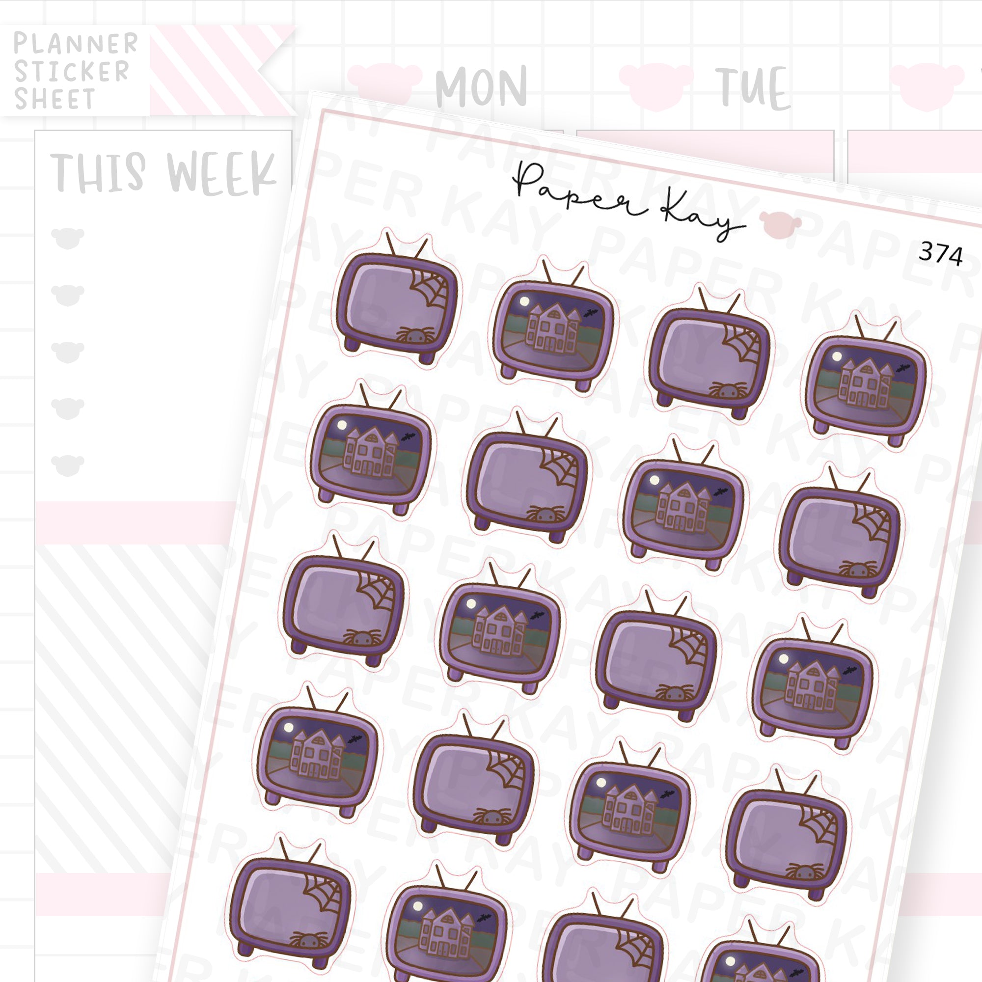 Spooky TV Sticker Sheet
