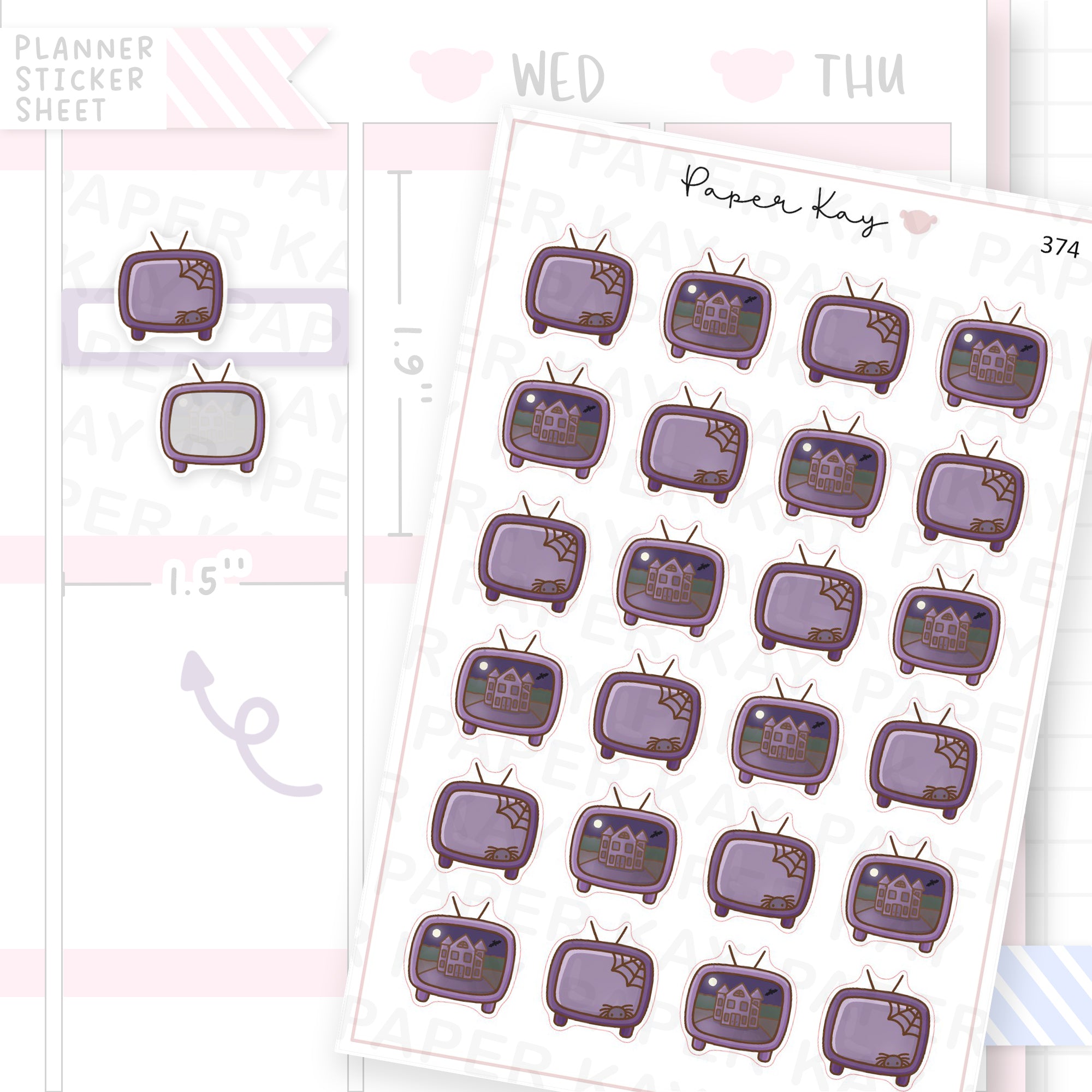 Spooky TV Sticker Sheet