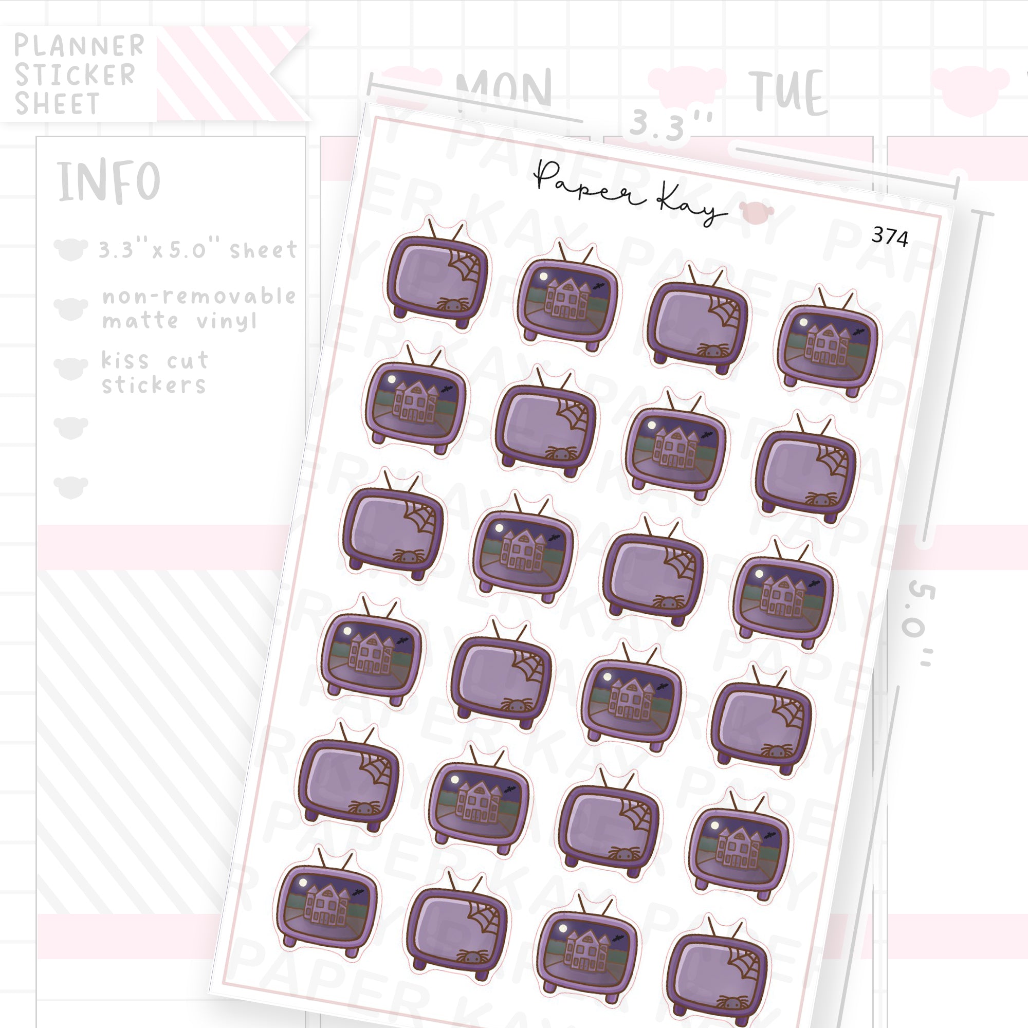 Spooky TV Sticker Sheet