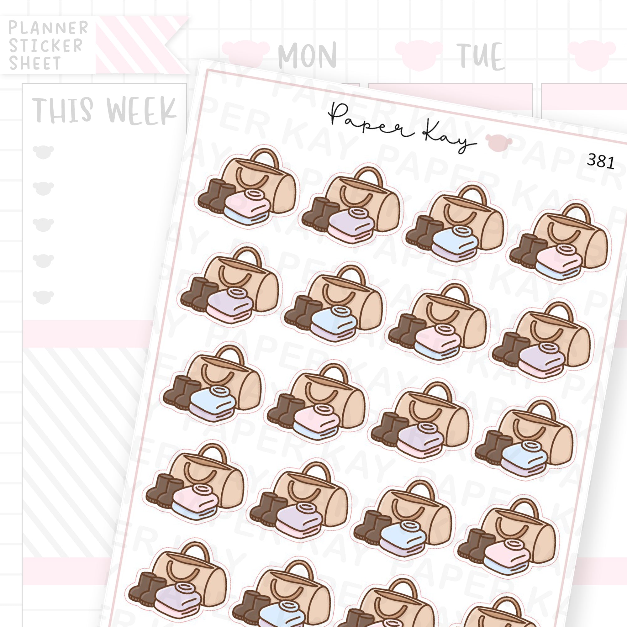 Winter Duffle Bag Sticker Sheet