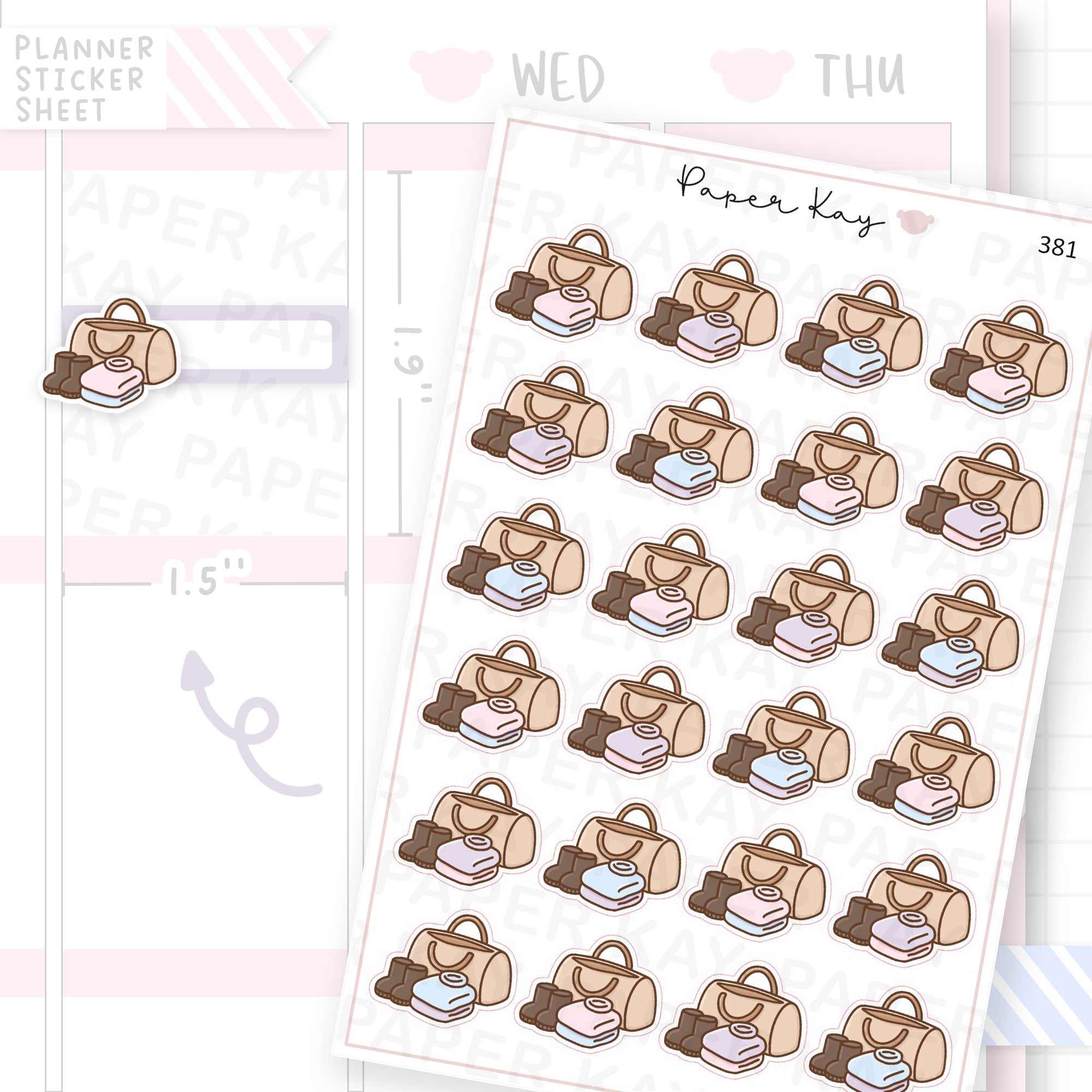 Winter Duffle Bag Sticker Sheet
