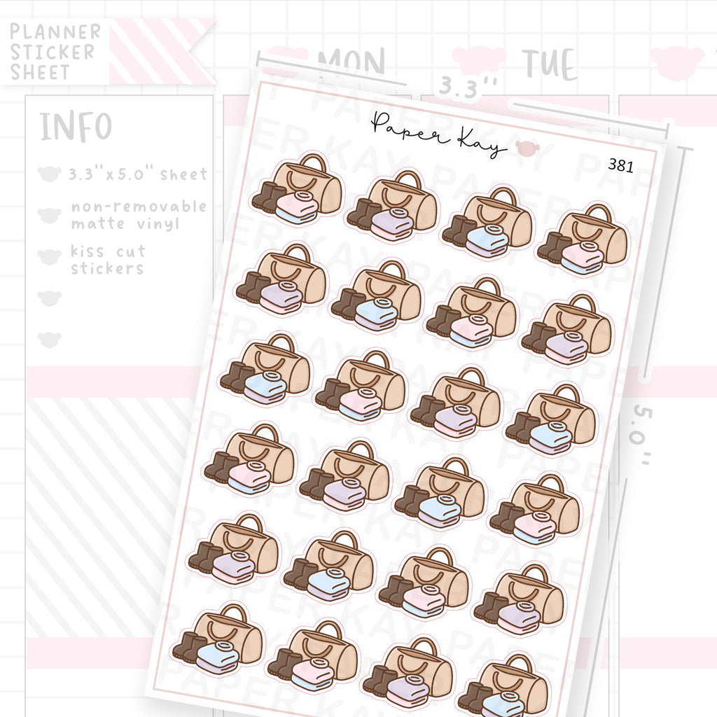 Winter Duffle Bag Sticker Sheet