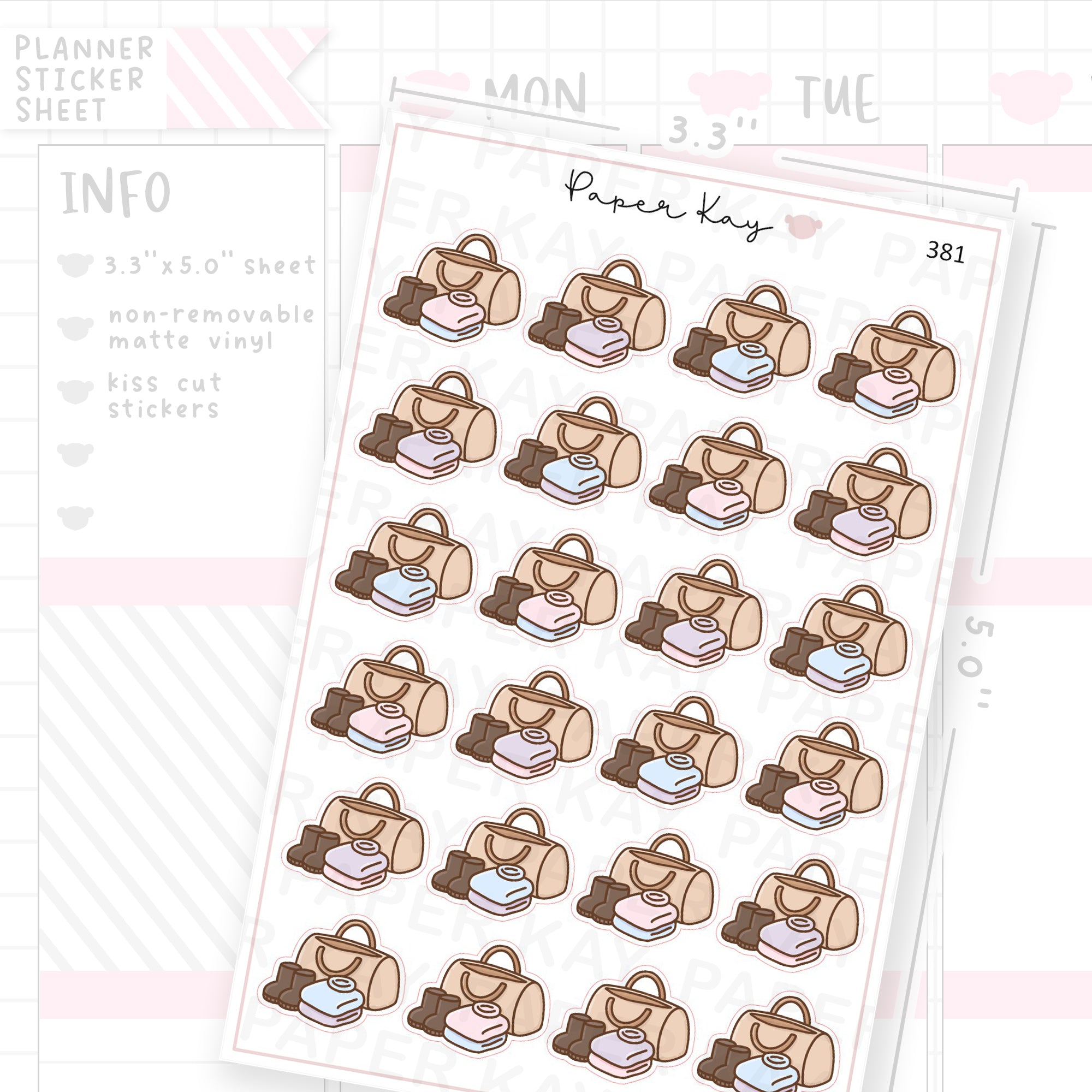 Winter Duffle Bag Sticker Sheet
