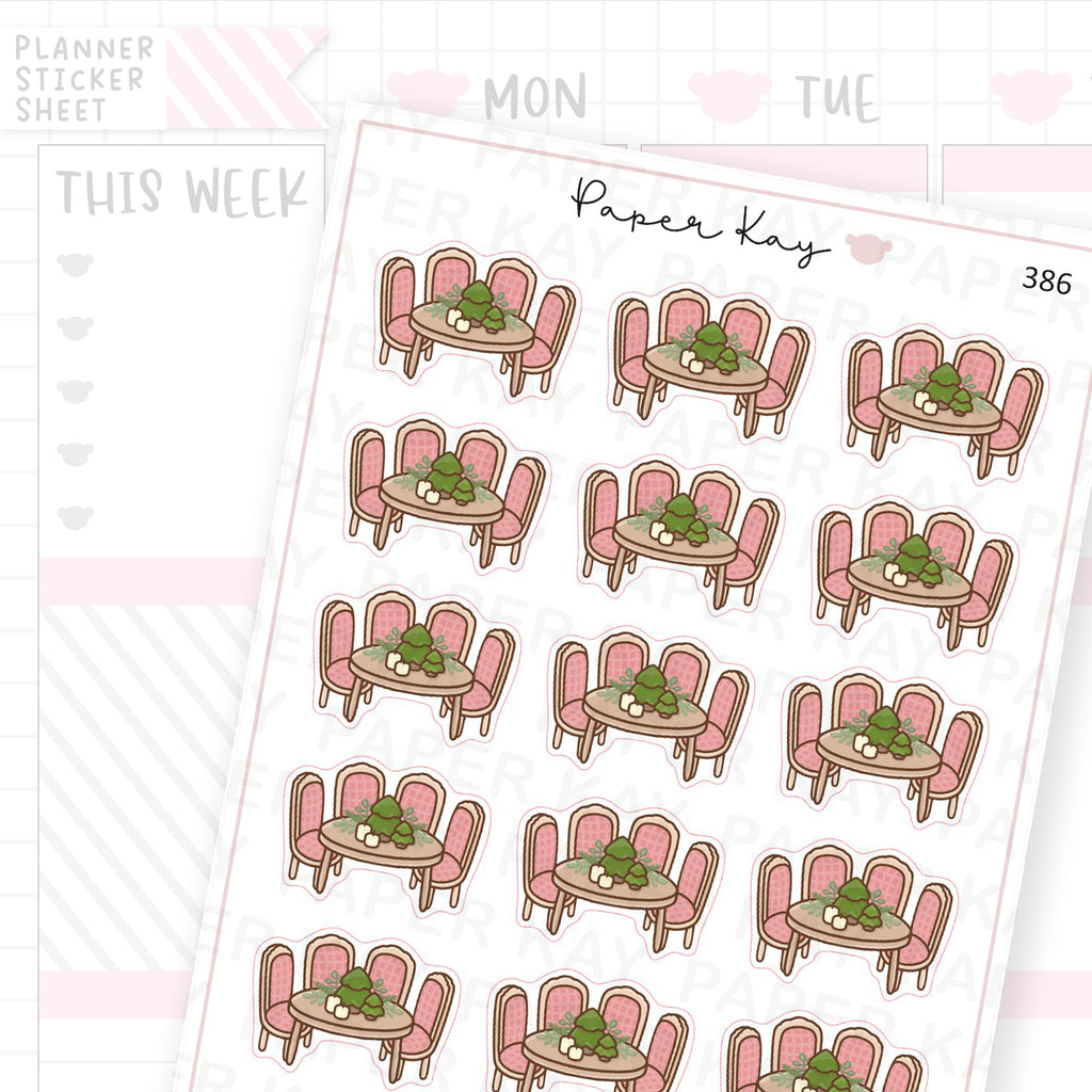 Winter Dining Table Sticker Sheet