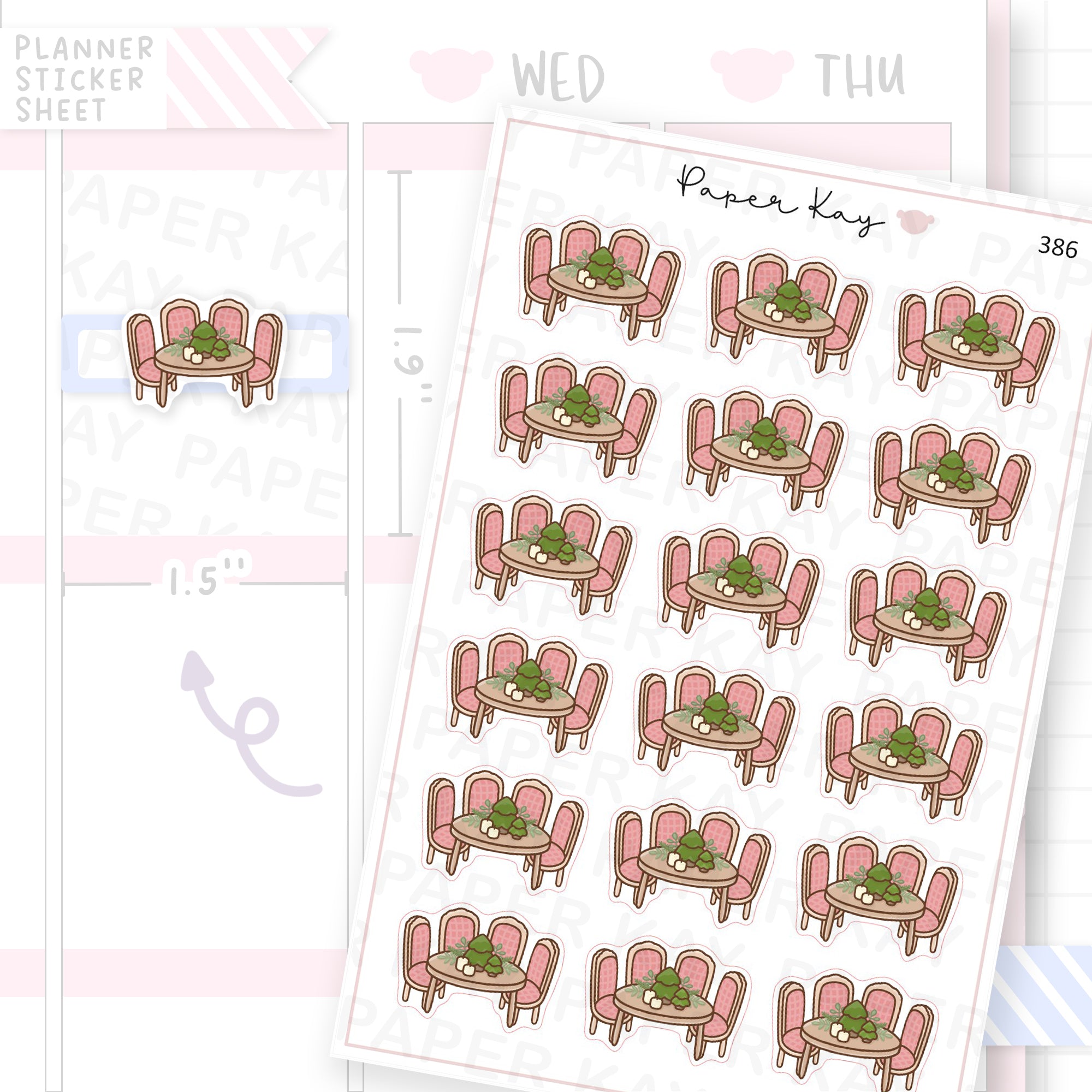 Winter Dining Table Sticker Sheet