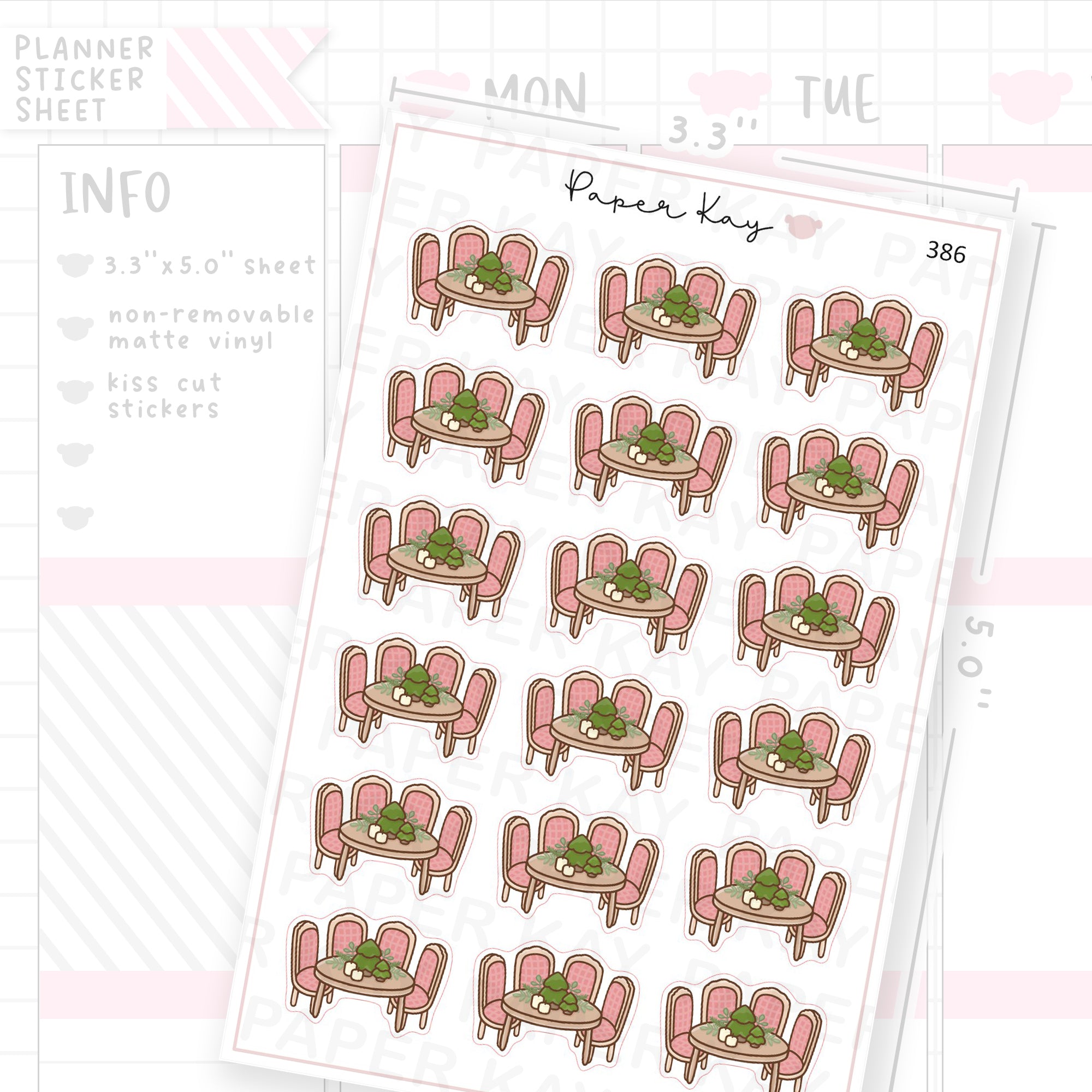 Winter Dining Table Sticker Sheet