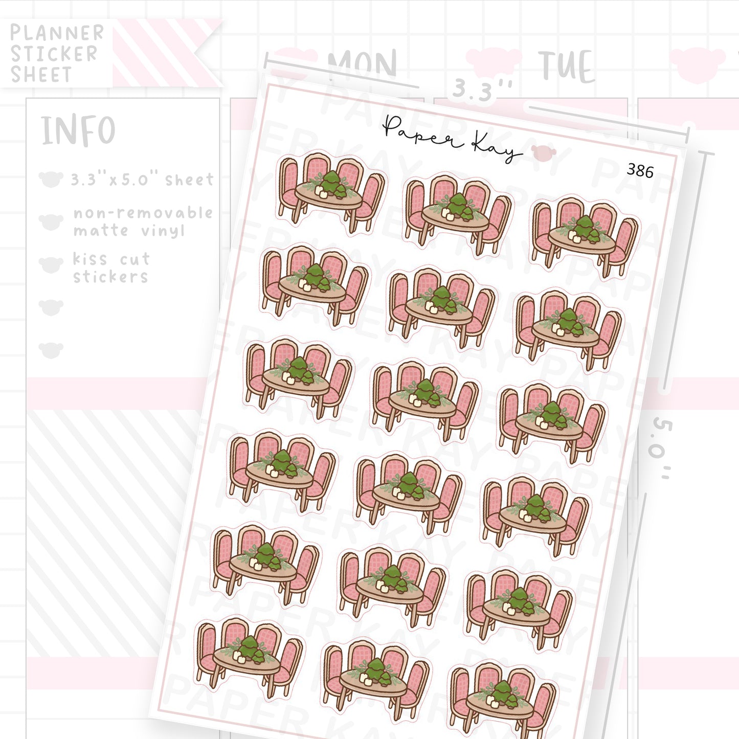 Winter Dining Table Sticker Sheet – Paper Kay