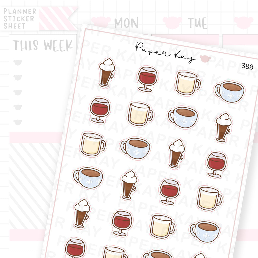 Winter Drinks Sticker Sheet