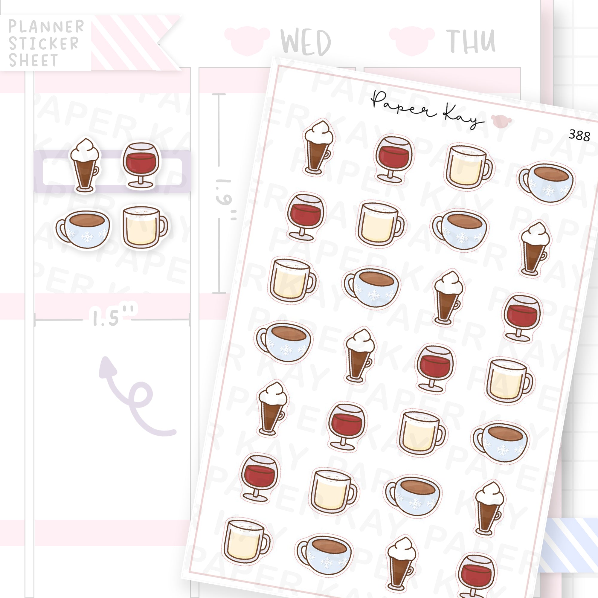 Winter Drinks Sticker Sheet