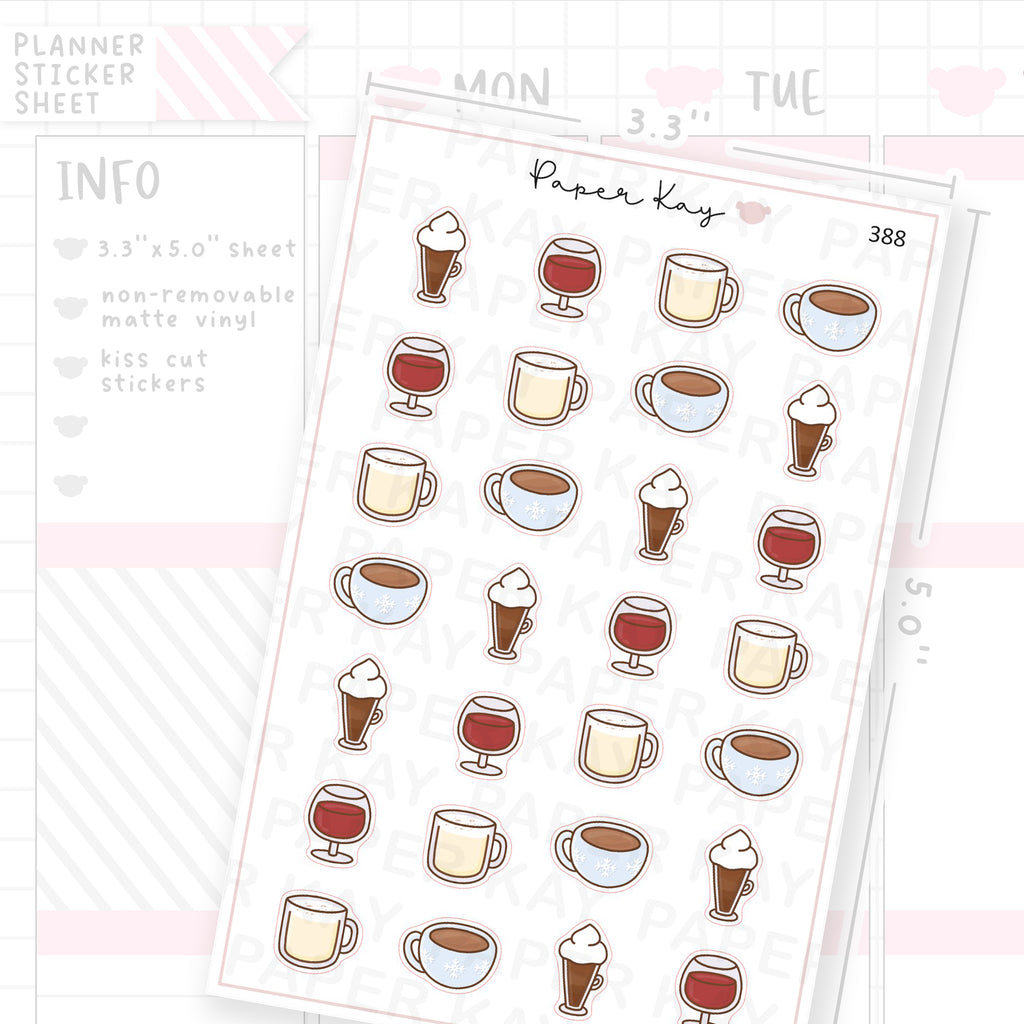 Winter Drinks Sticker Sheet