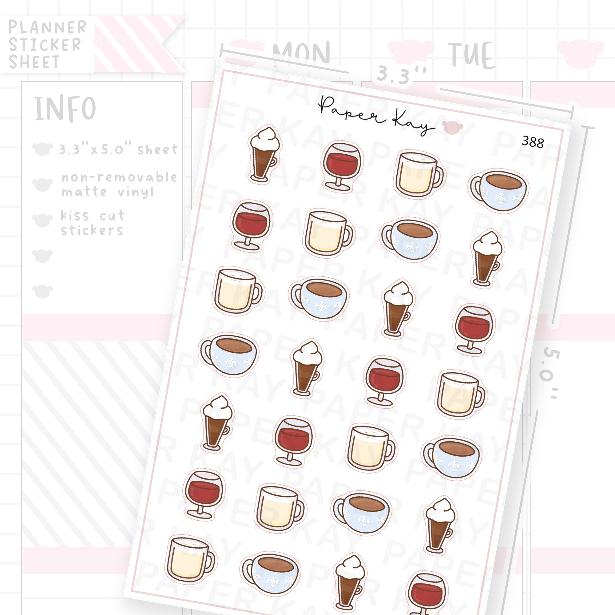 Winter Drinks Sticker Sheet