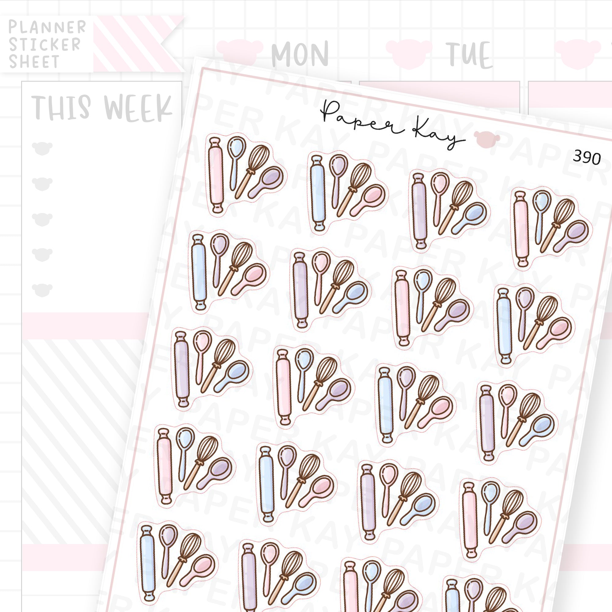 Baking Tools Sticker Sheet – Paper Kay
