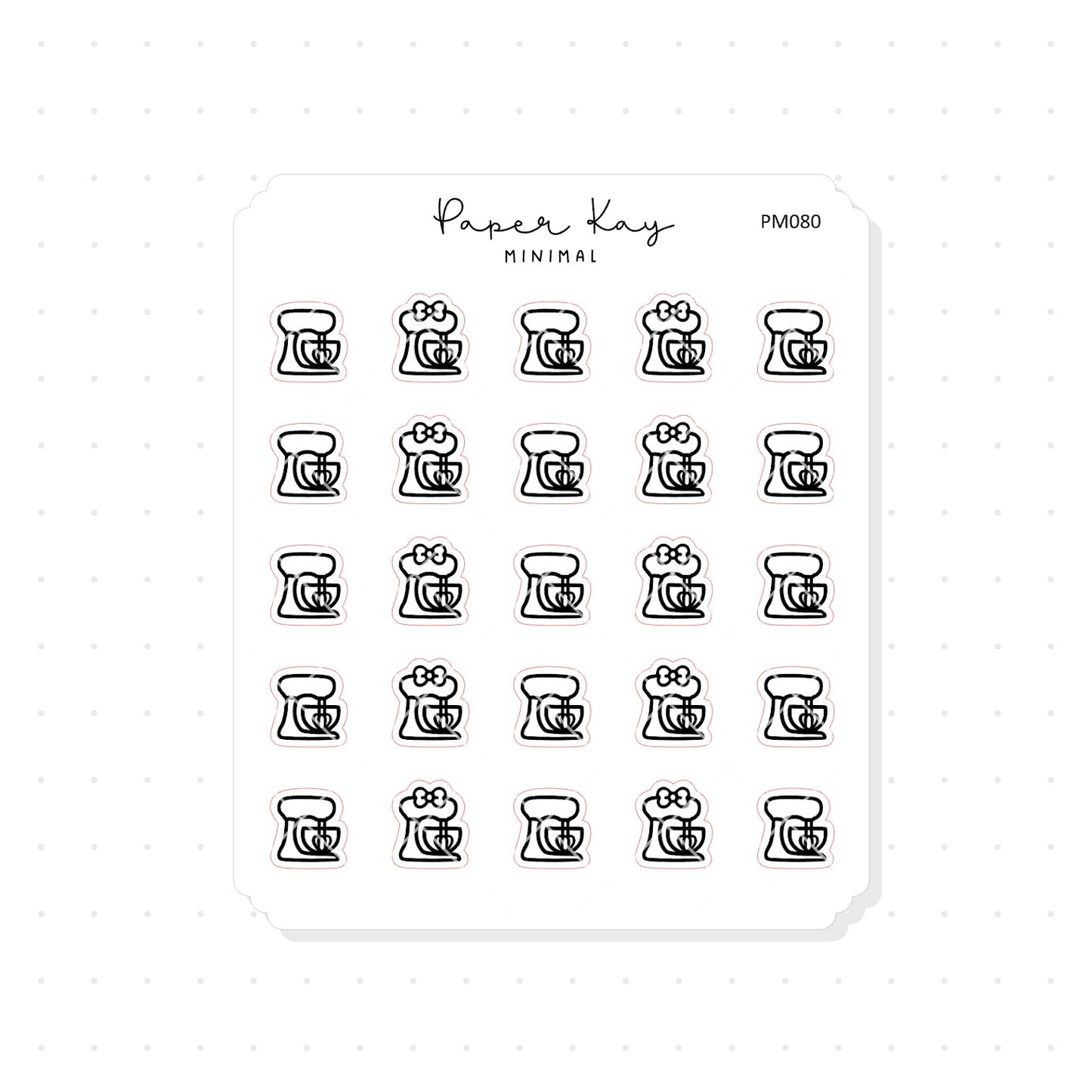 (PM080) Stand Mixer - Tiny Minimal Icon Stickers