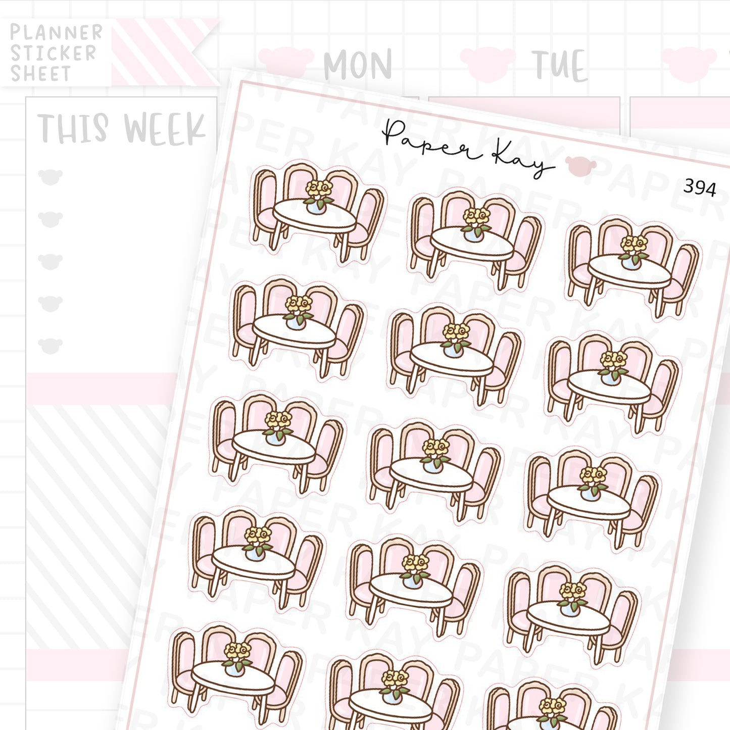 Dining Table Sticker Sheet – Paper Kay