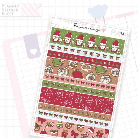 Merry Christmas Washi Strip Sticker Sheet