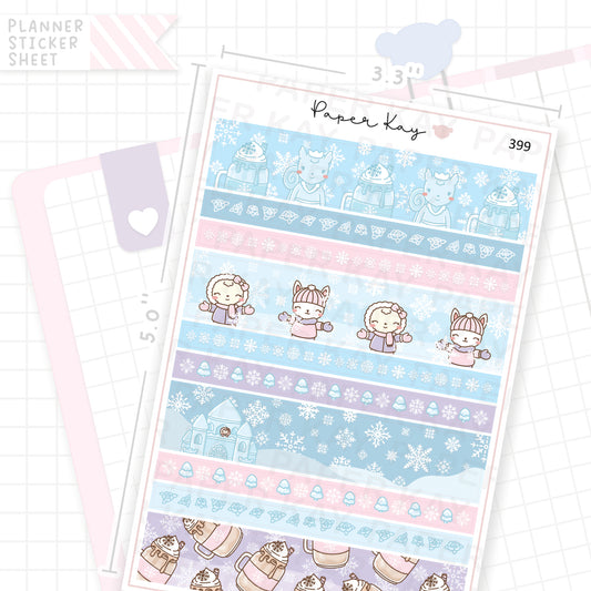 Icy Winter Washi Strip Sticker Sheet