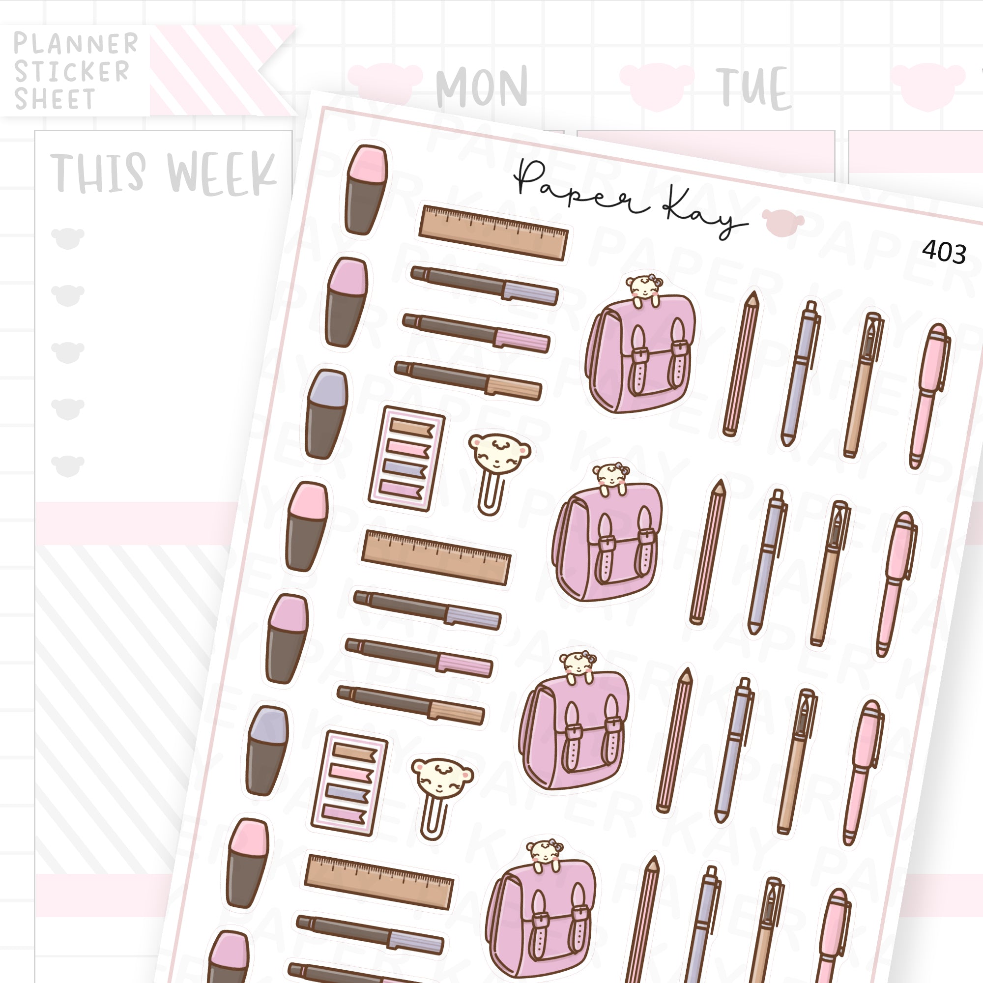 Study Stationery Sticker Sheet – Paper Kay