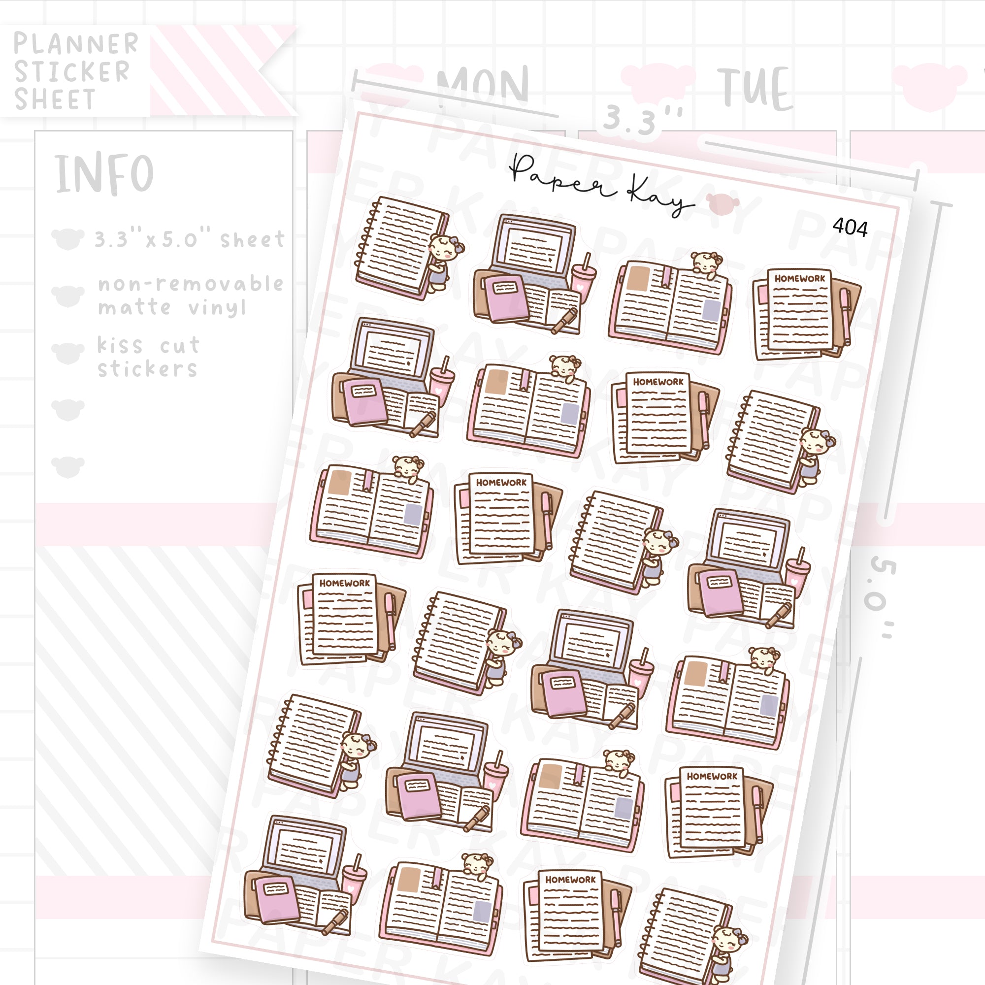 Study Notes/Homework Sticker Sheet