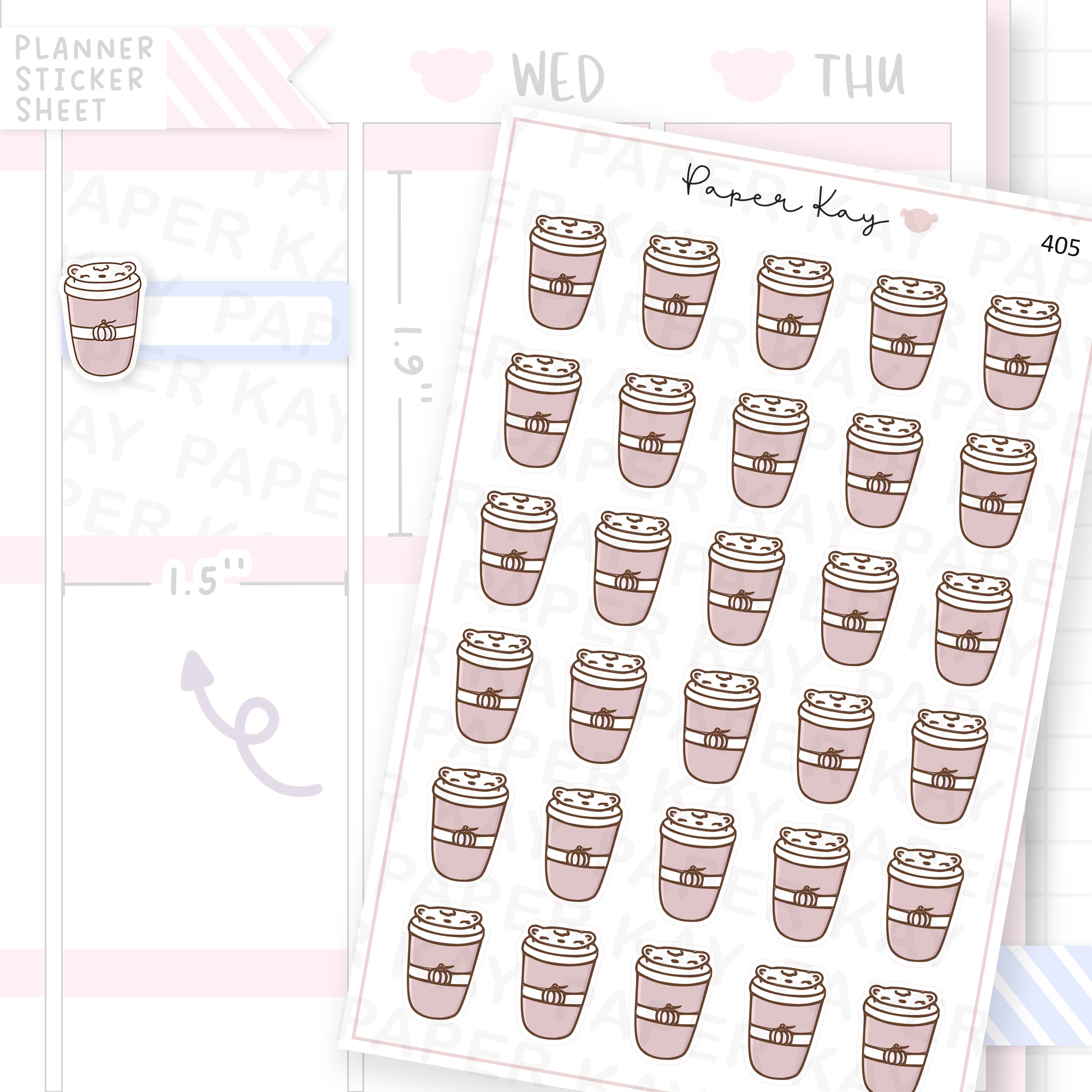 Reusable Coffee Cup Sticker Sheet