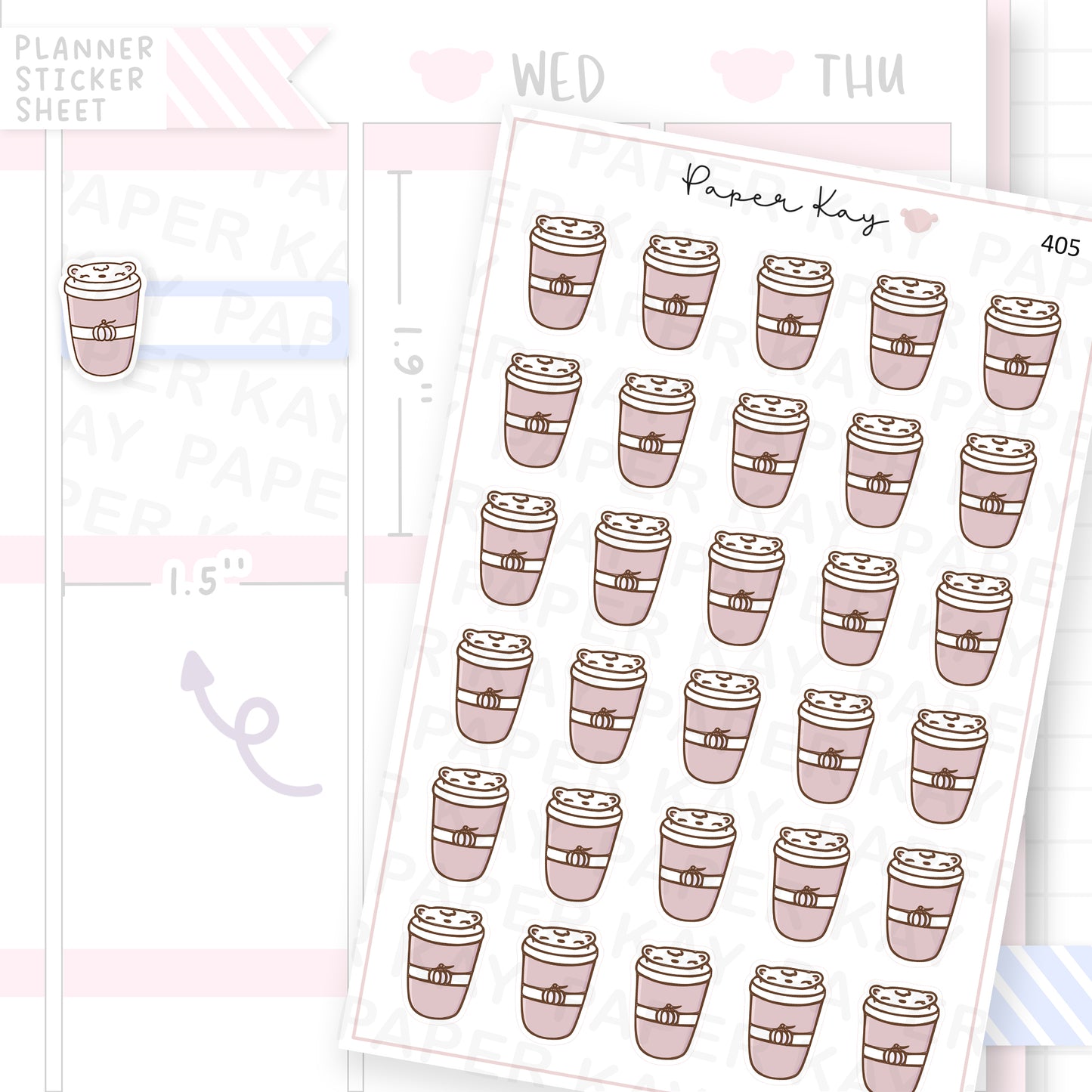Reusable Coffee Cup Sticker Sheet – Paper Kay