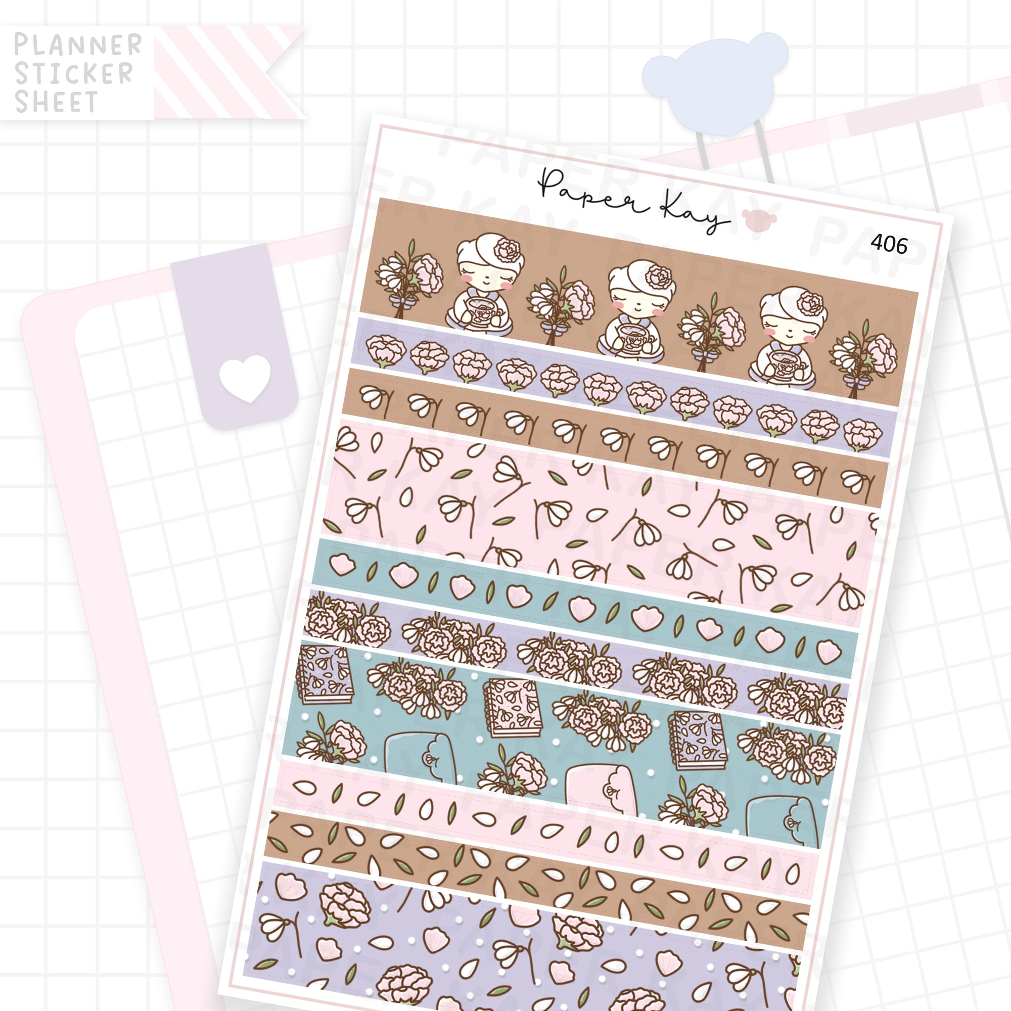 Petals Washi Strip Sticker Sheet