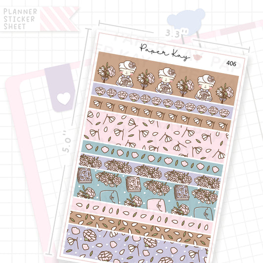 Petals Washi Strip Sticker Sheet