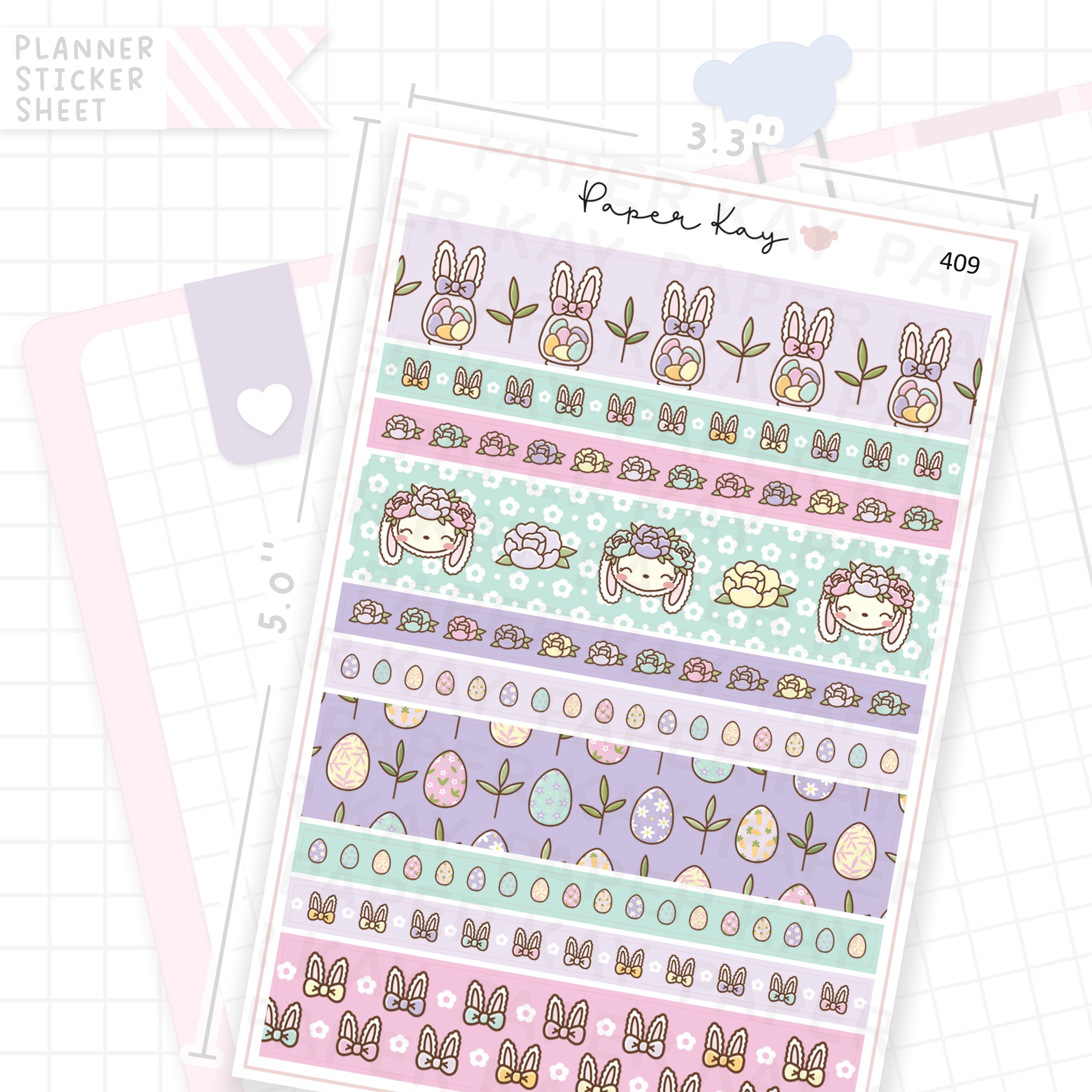 Easter Time Washi Strip Sticker Sheet