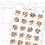 Heart Coffee Mug Sticker Sheet