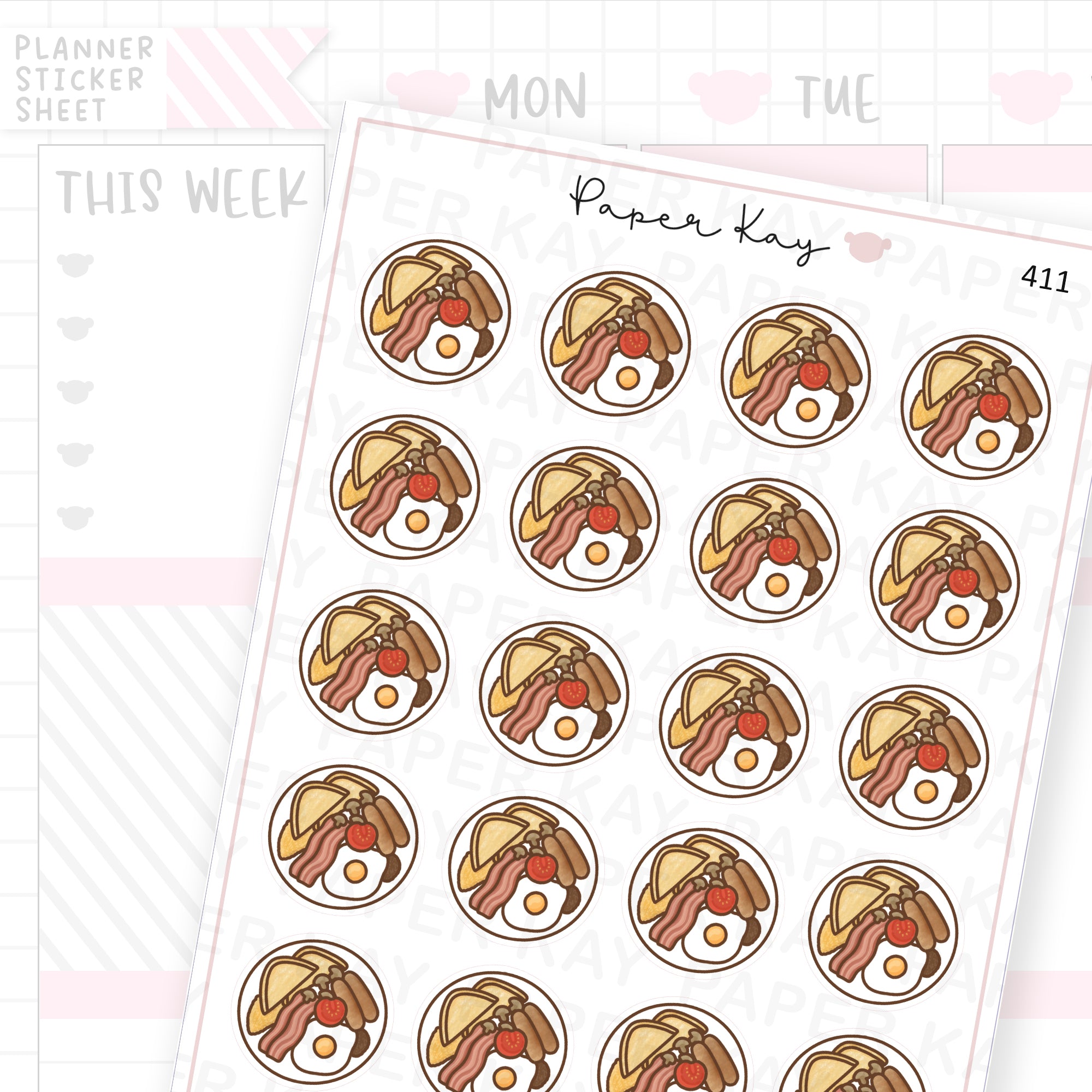 English Breakfast Sticker Sheet