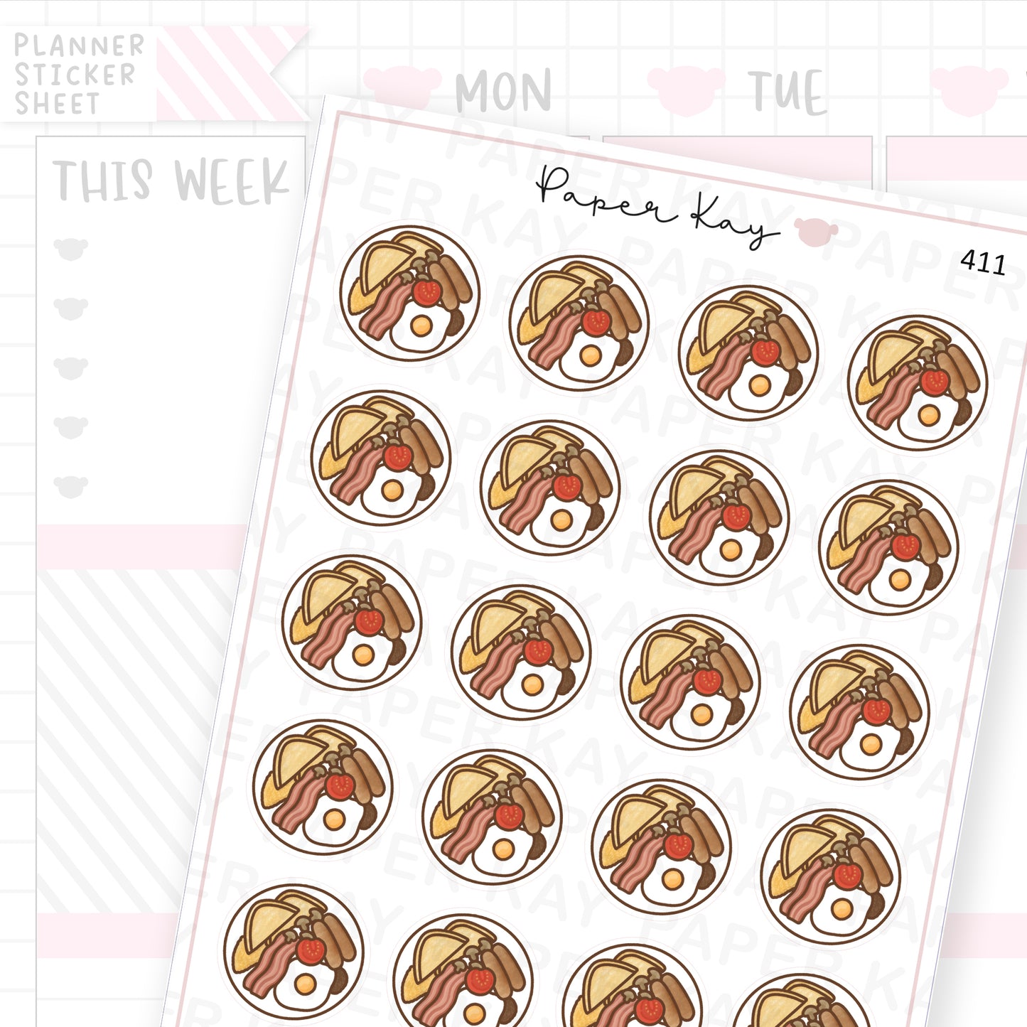 English Breakfast Sticker Sheet – Paper Kay