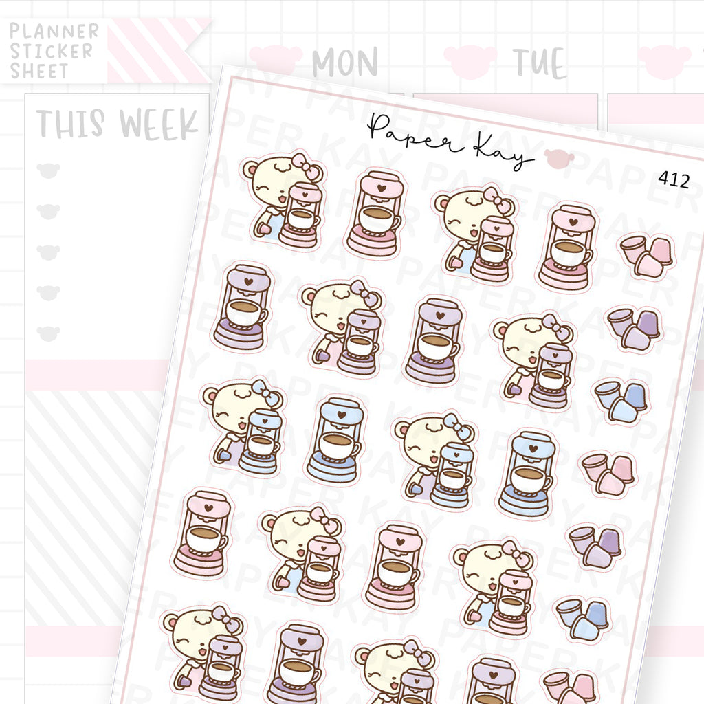 Coffee Machine Sticker Sheet