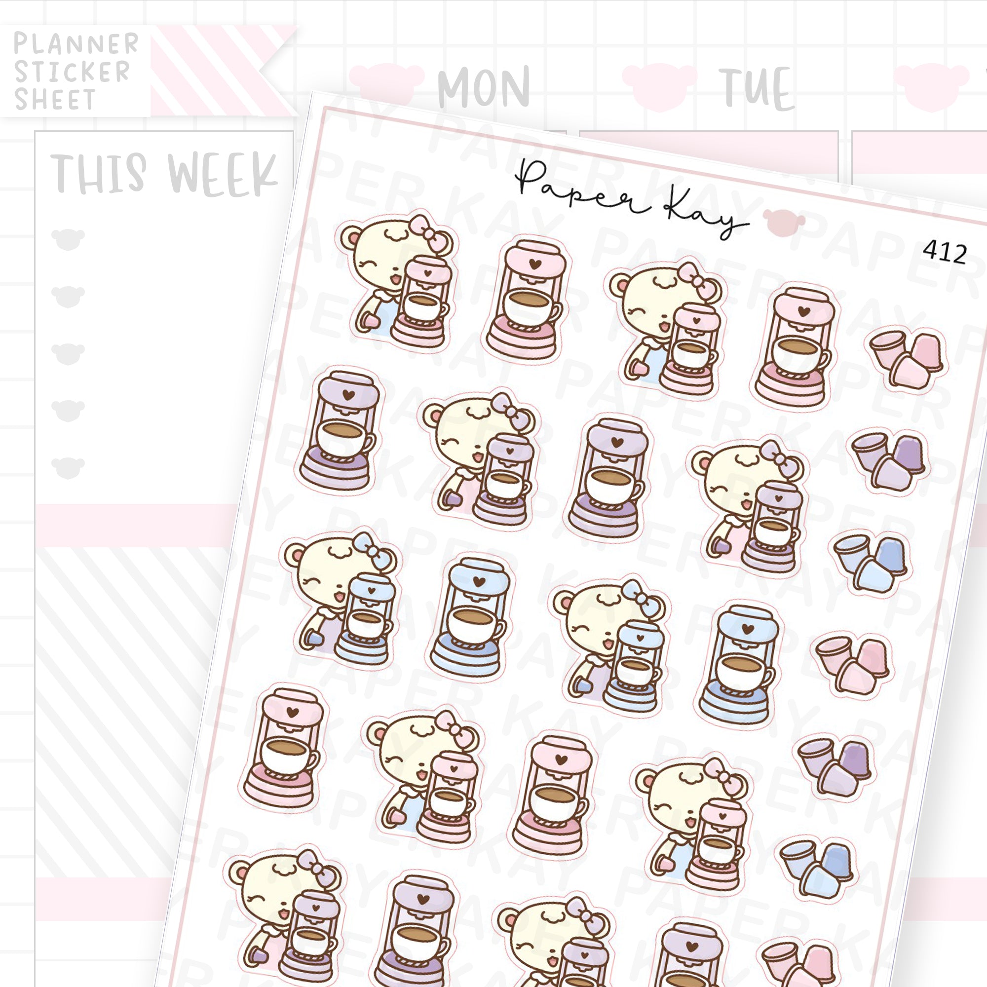 Coffee Machine Sticker Sheet