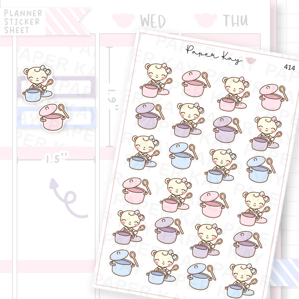 Cooking Pot Sticker Sheet