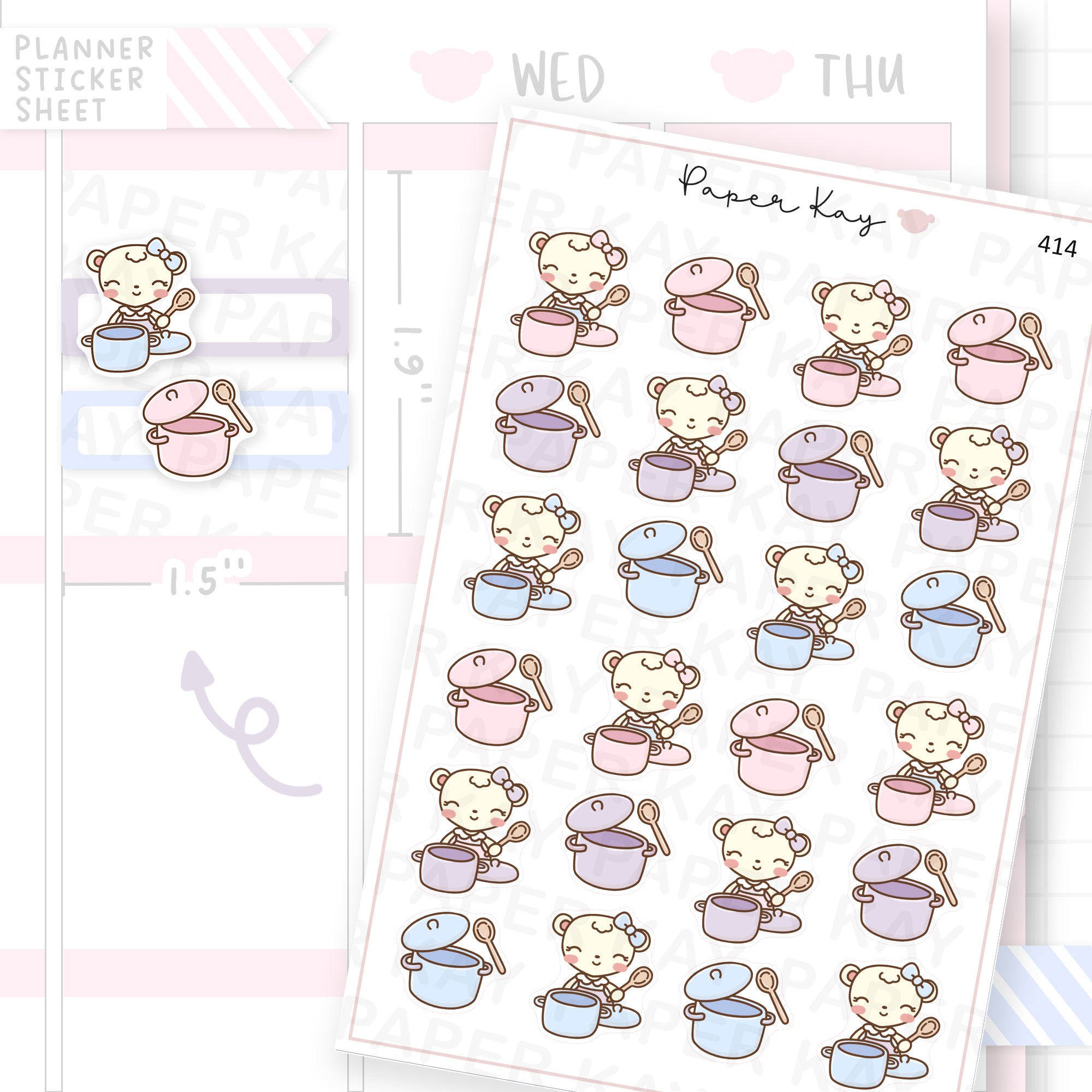 Cooking Pot Sticker Sheet