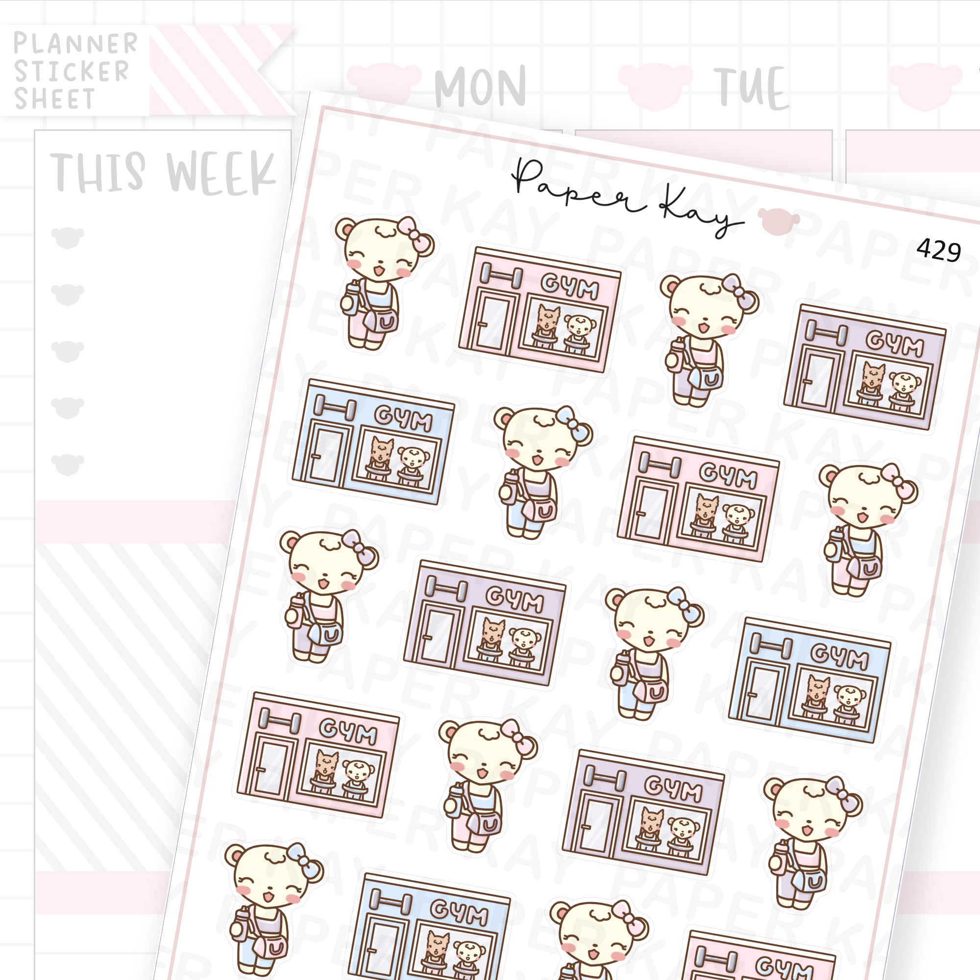 Gym Sticker Sheet Paper Kay