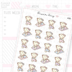 Dot the Bear Stretching Sticker Sheet