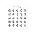 (PM096) Bedtime - Tiny Minimal Icon Stickers