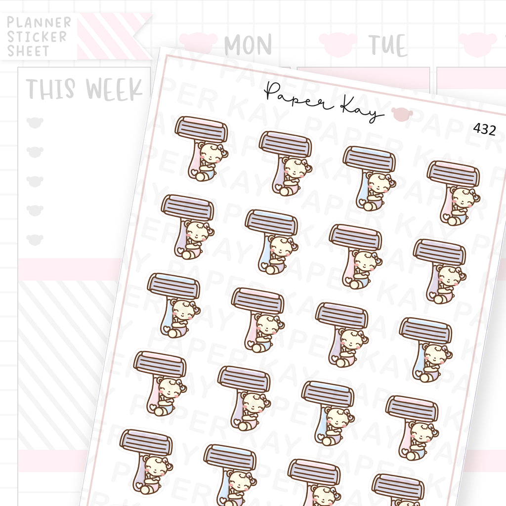 Shaving Razor Sticker Sheet